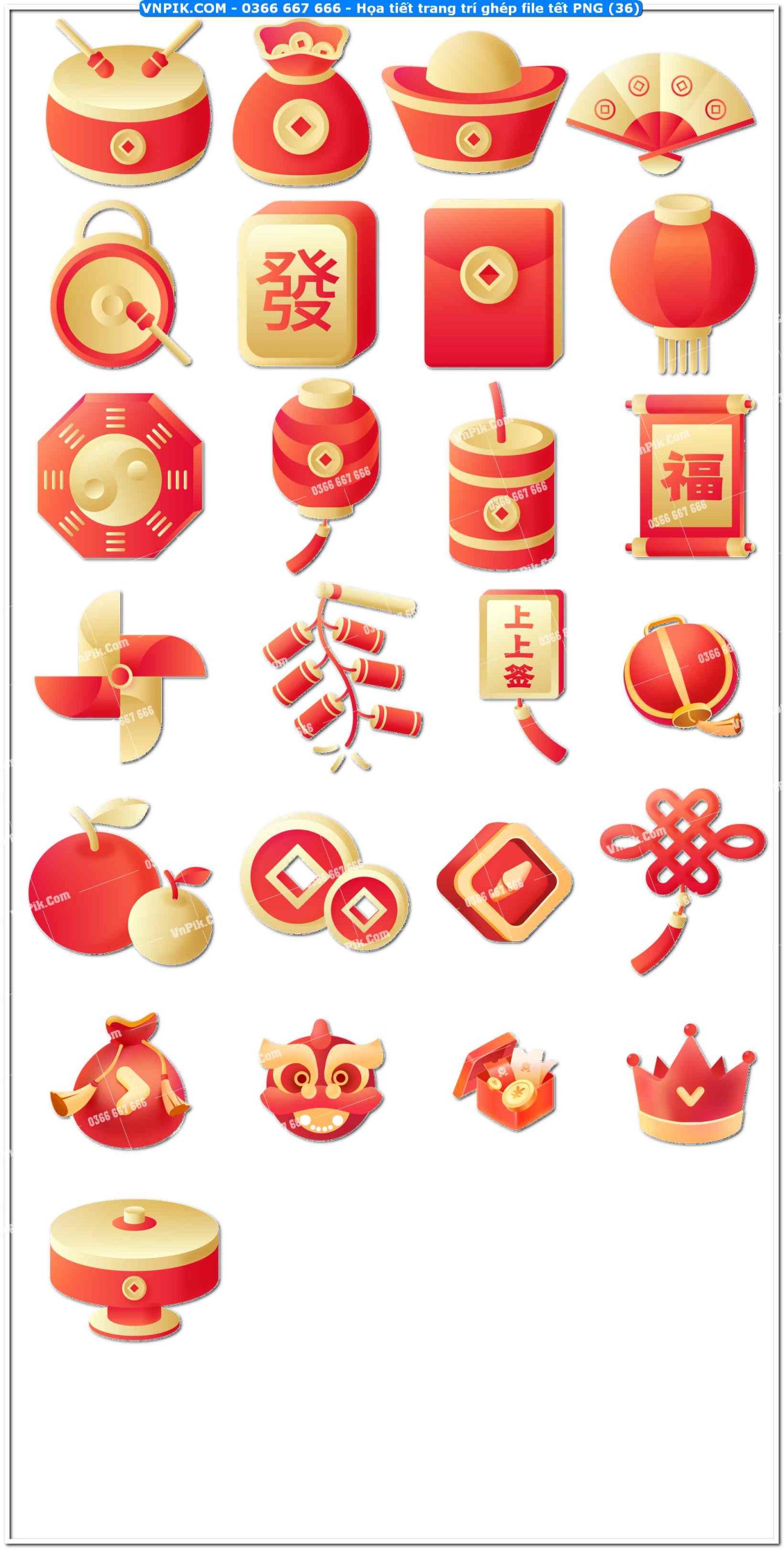 Họa tiết trang trí ghép file tết PNG (36)