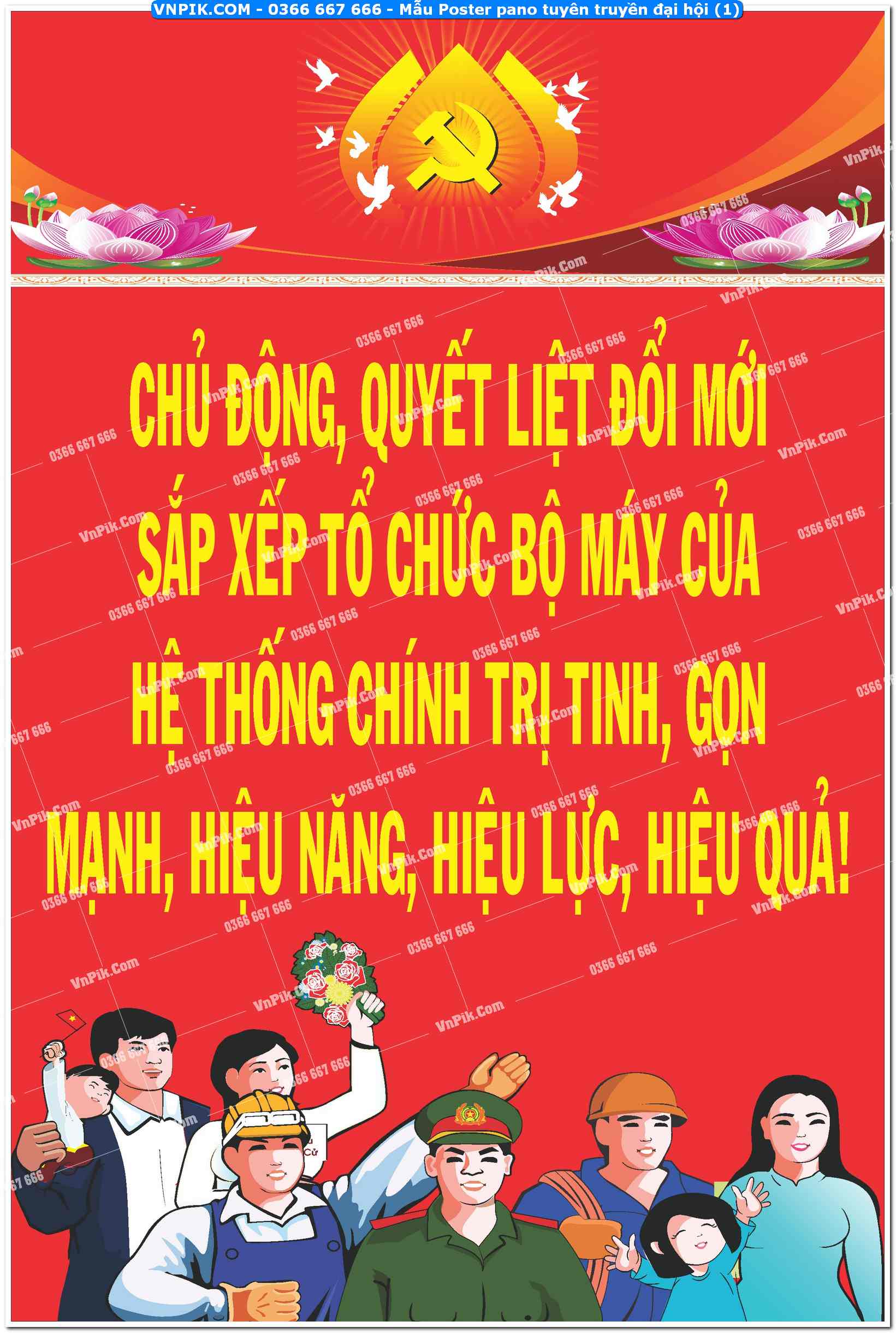 Mẫu Poster pano tuyên truyền đại hội (1)