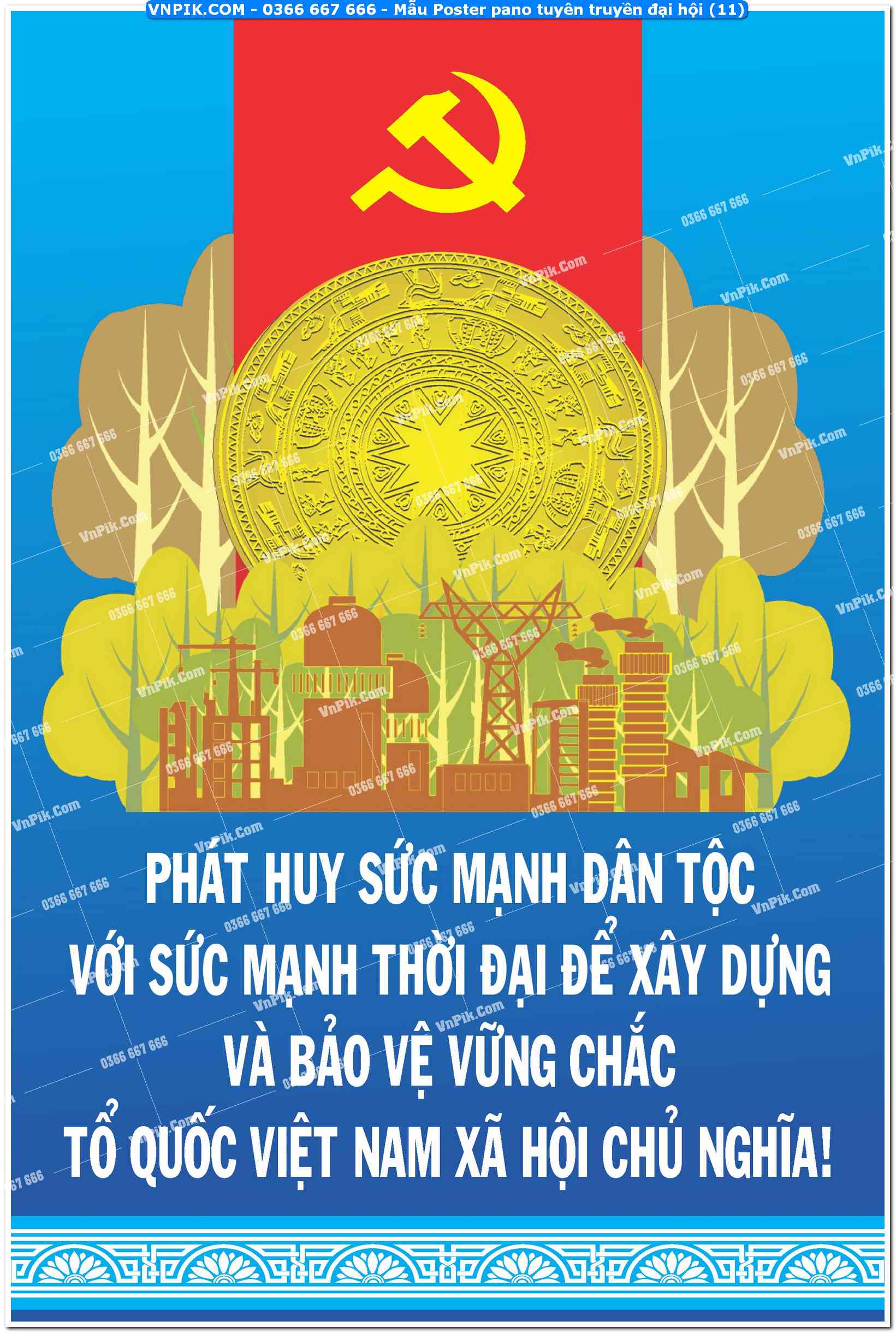 Mẫu Poster pano tuyên truyền đại hội (11)