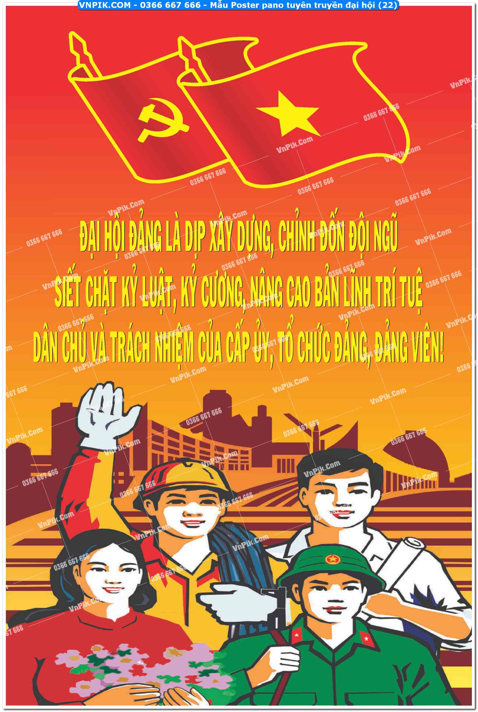 Mẫu Poster pano tuyên truyền đại hội (22)