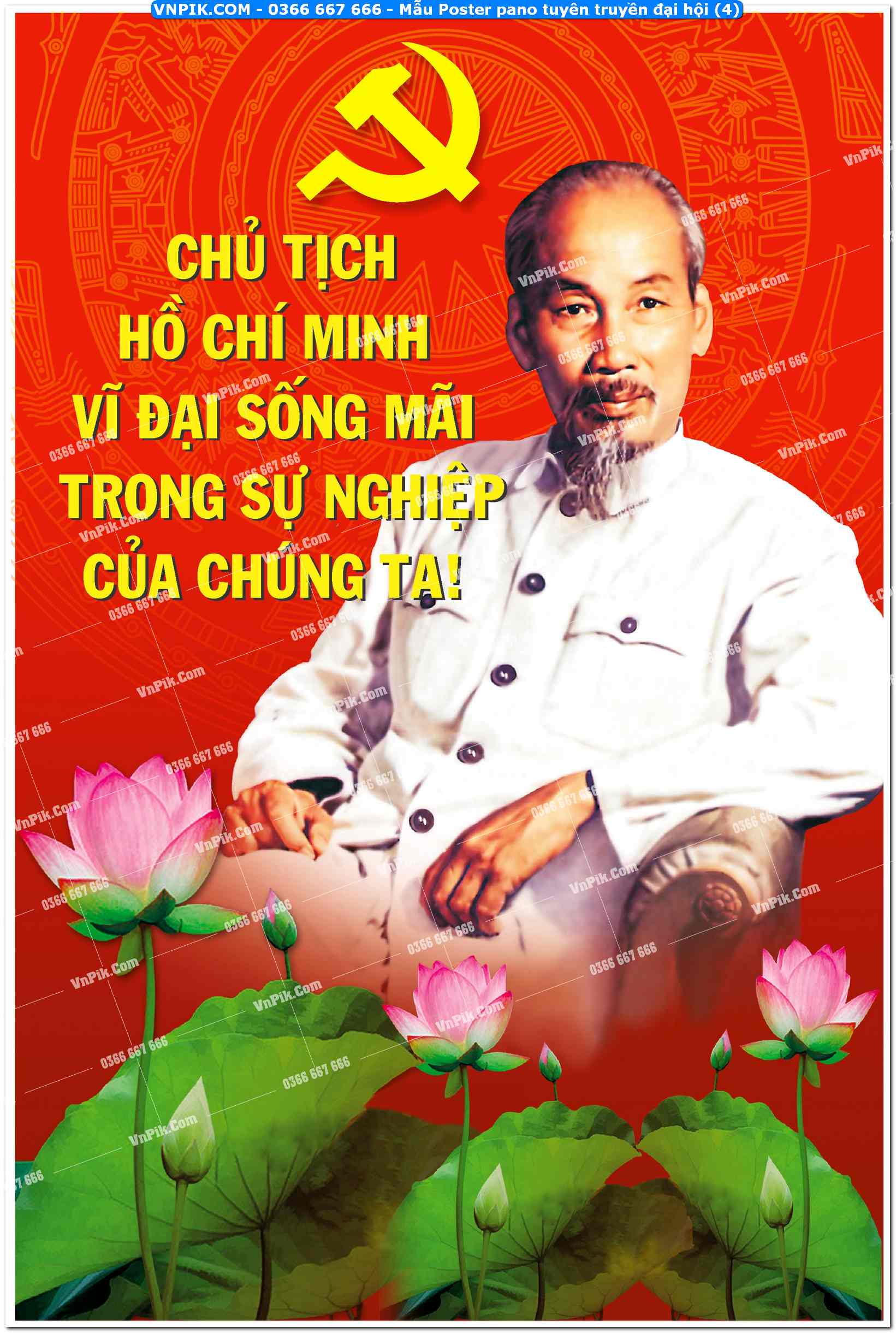 Mẫu Poster pano tuyên truyền đại hội (4)