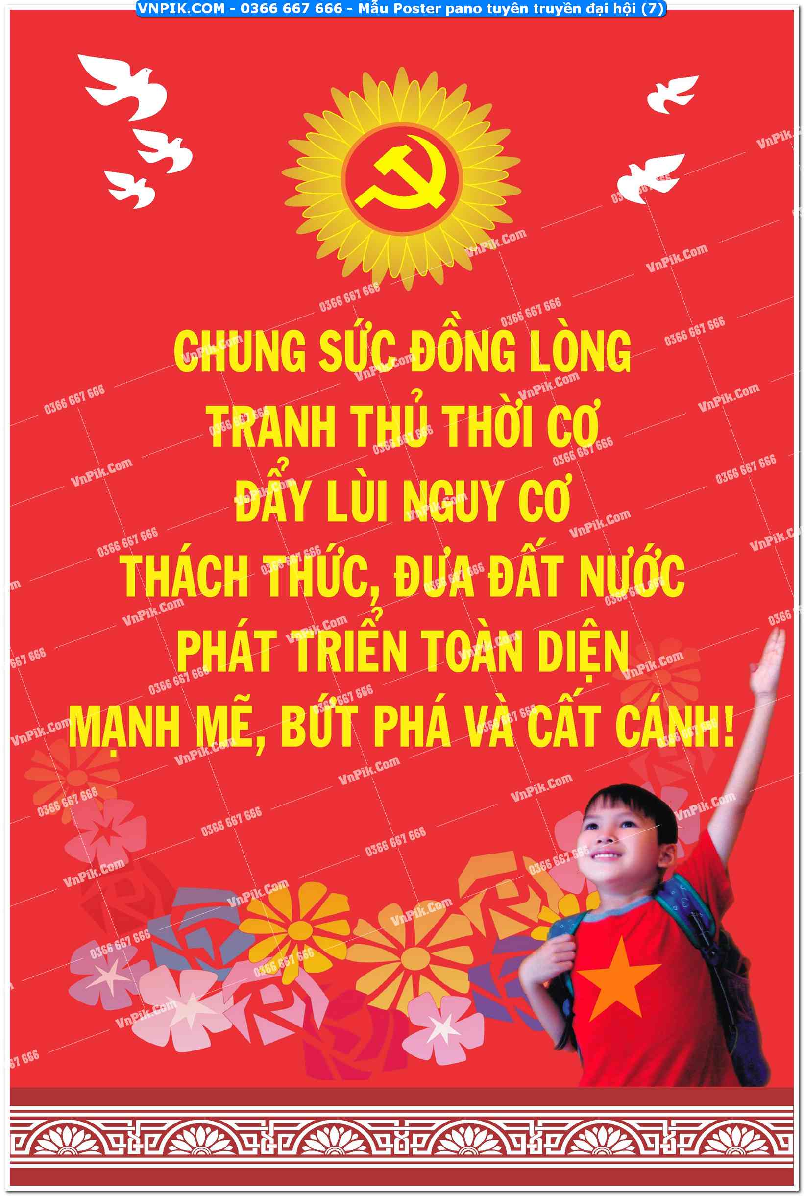 Mẫu Poster pano tuyên truyền đại hội (7)