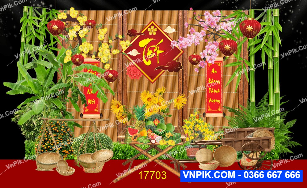 Market Tiểu cảnh tết Happy New Year 2026