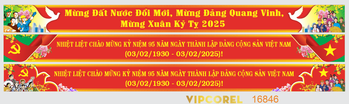 Băng rôn ngày thành lập Đảng cộng sản Việt Nam 2026