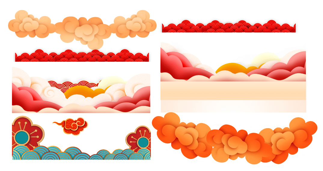 Họa tiết mây – sóng trang trí phông nền tết 2026