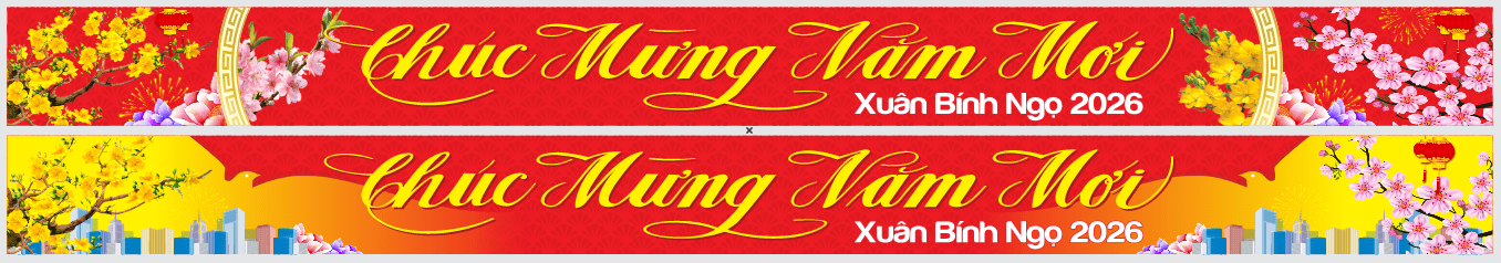 Băng rôn chúc mừng năm mới 2026 file corel
