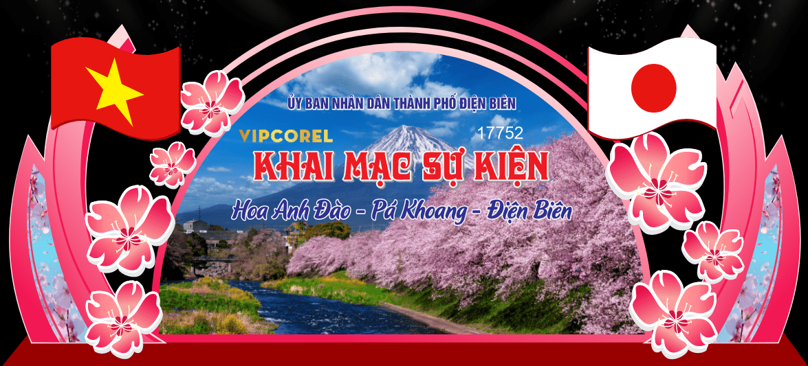 Backdrop Lễ hội Hoa Anh Đào 2026 file corel #2