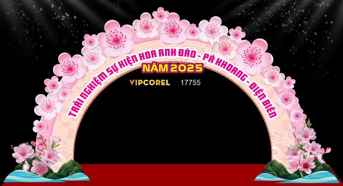 Backdrop Lễ hội Hoa Anh Đào 2026 file corel #3