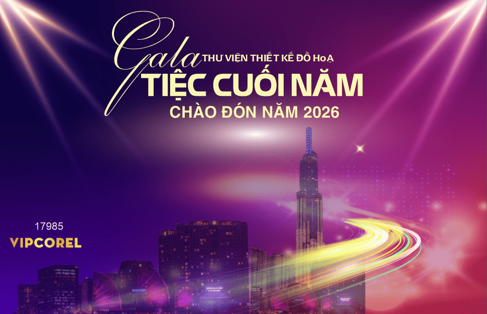 Gala Tiệc cuối năm chào đón năm 2026 file corel