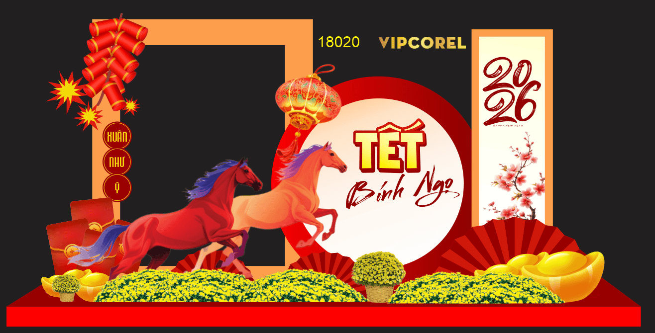 Market Chúc mừng năm mới 2026 file corel #525