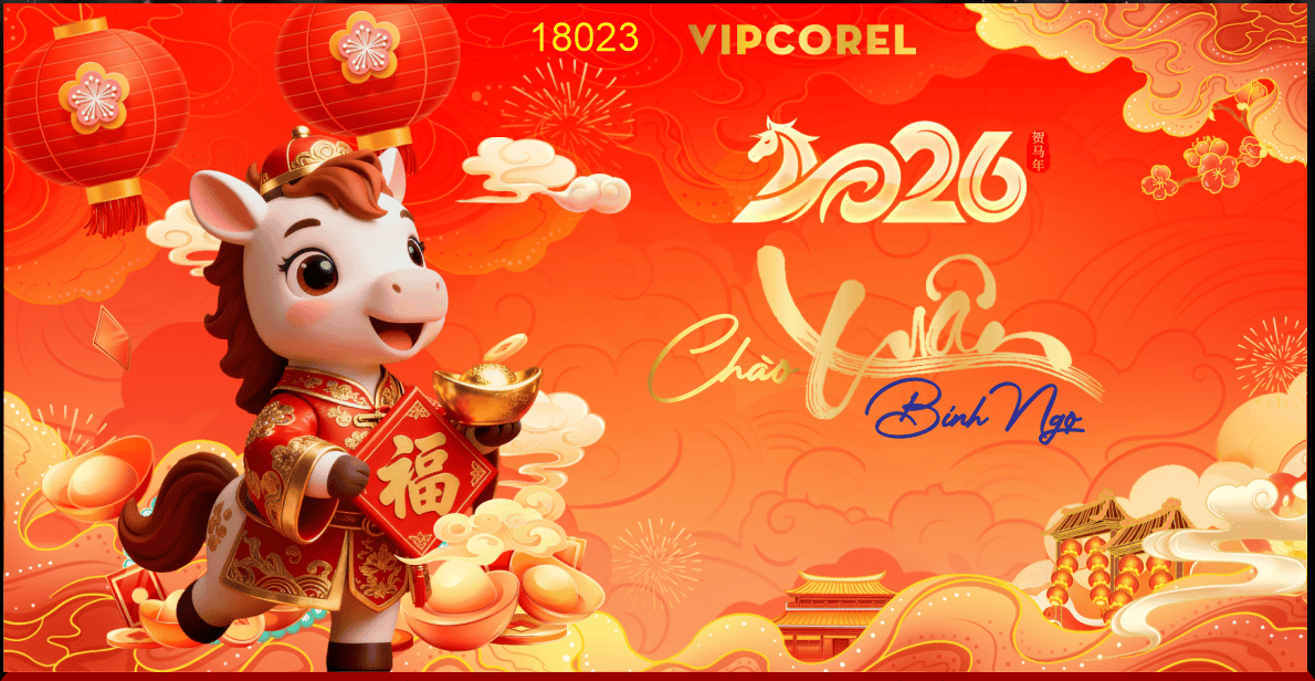 Market Chúc mừng năm mới 2026 file corel #528