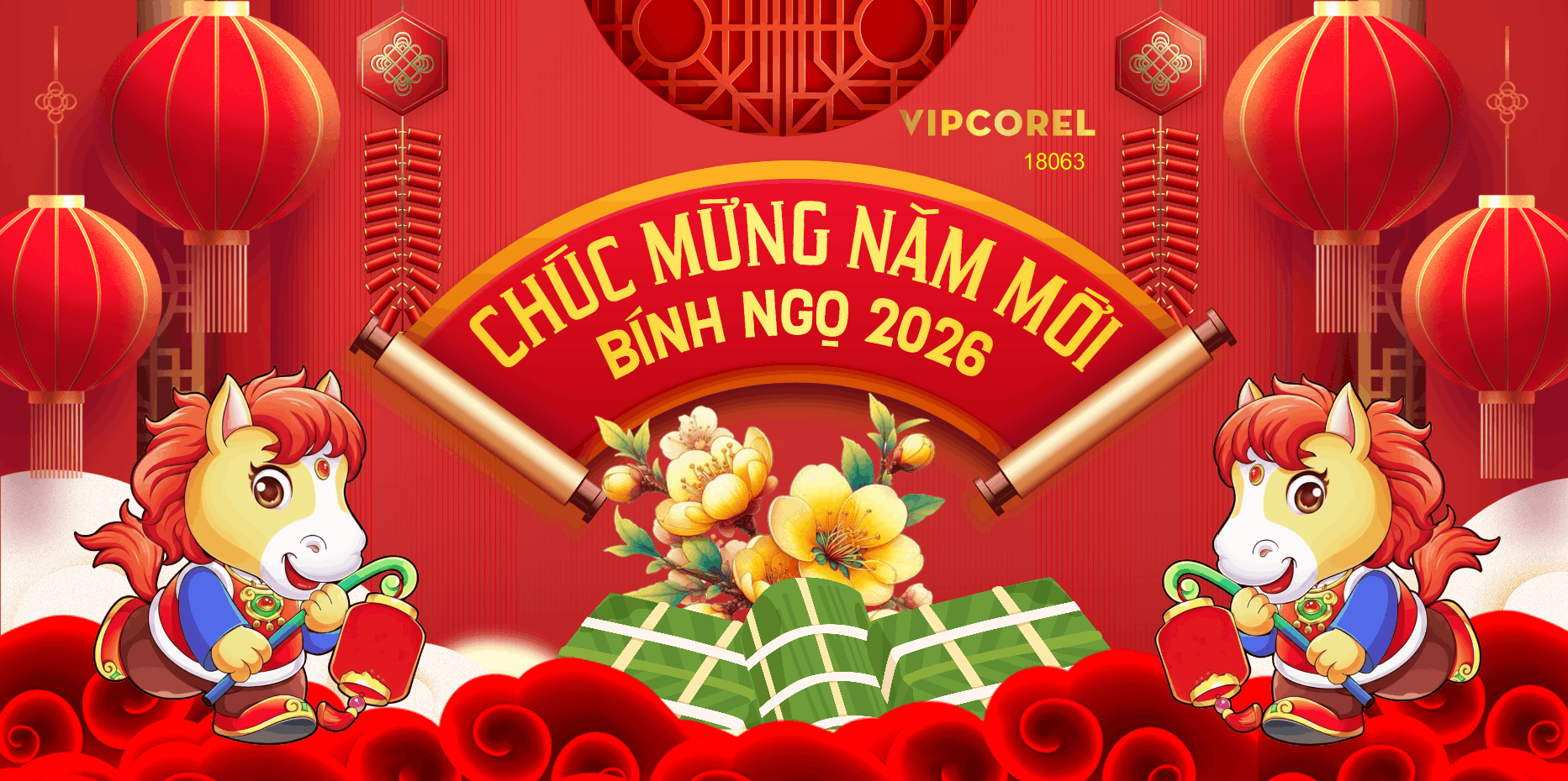 Market Chúc mừng năm mới 2026 file corel #536