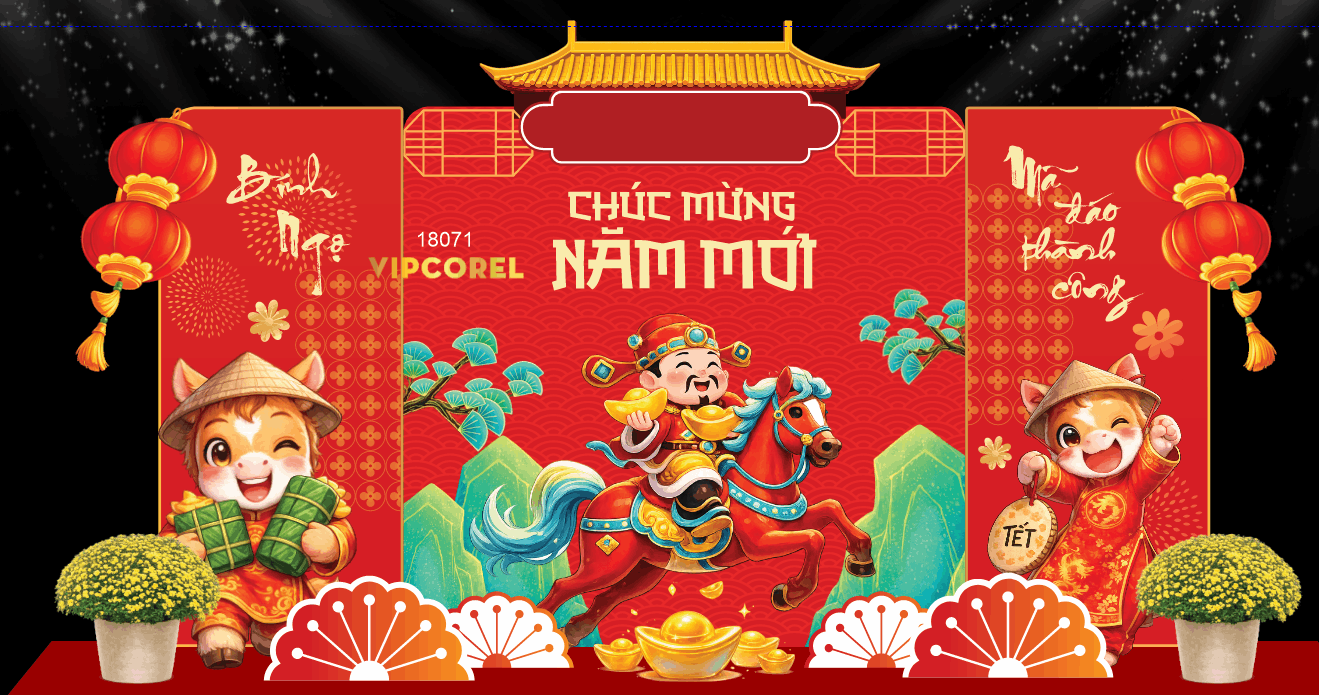 Market Chúc mừng năm mới 2026 file corel #543