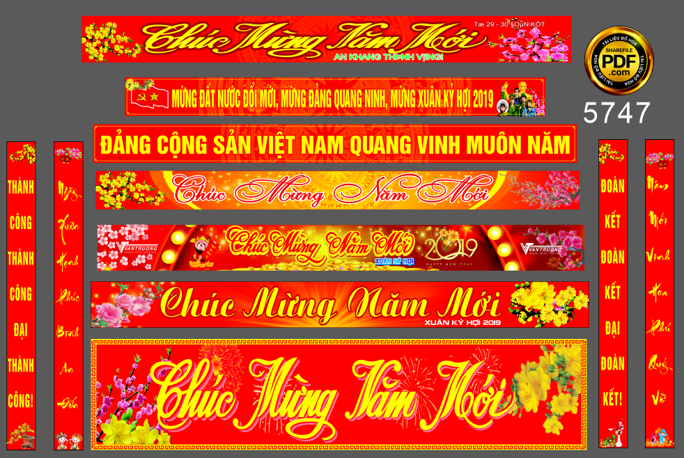 Mẫu băng rôn chúc mừng năm mới mẫu đẹp file corel x7