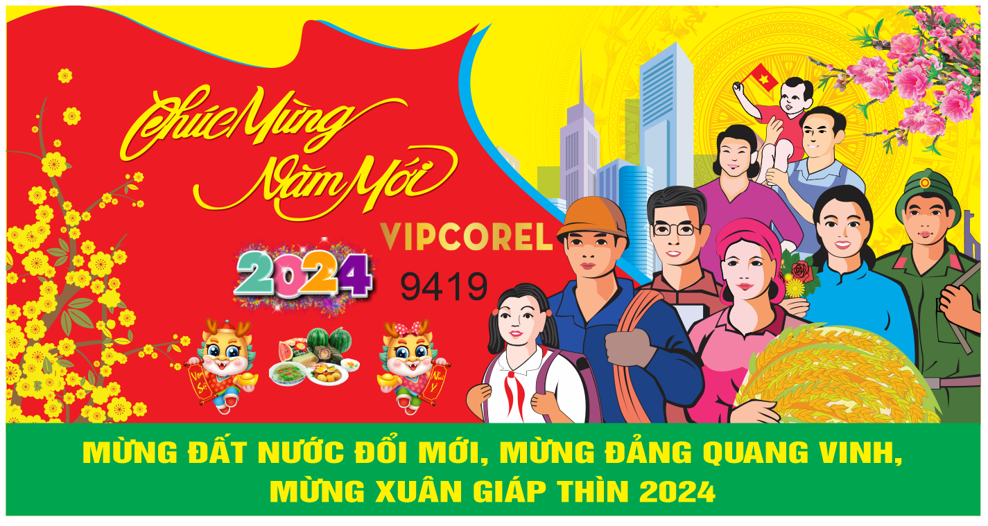 Pano mừng đảng mừng xuân 2024 vector #3