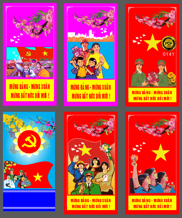 Pano cổ động mừng Đảng mừng xuân file vector corel