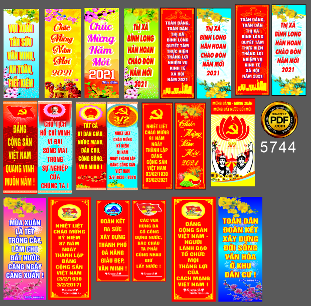 Pano đứng phướn thả chào mừng năm mới 2021 file corel