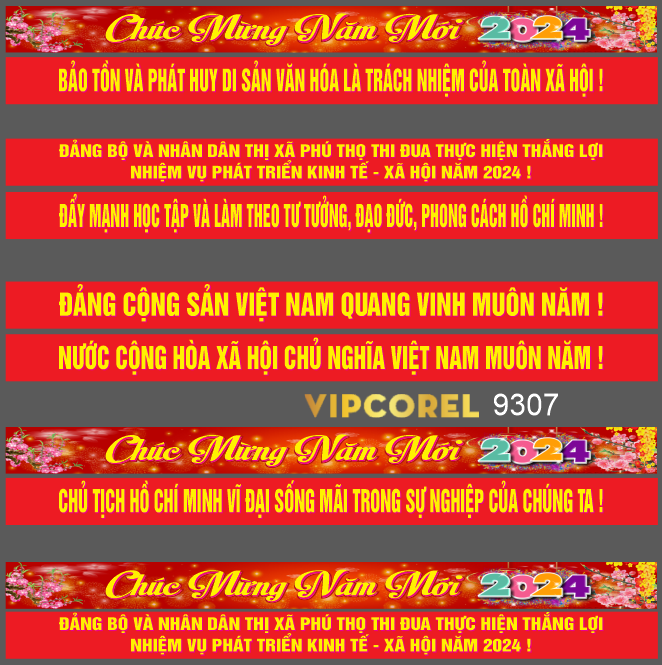 Pano khẩu hiệu chúc mừng năm mới 2024