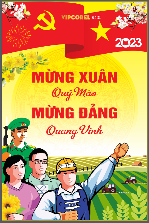 Pano mừng đảng mừng xuân 2024 vector #3