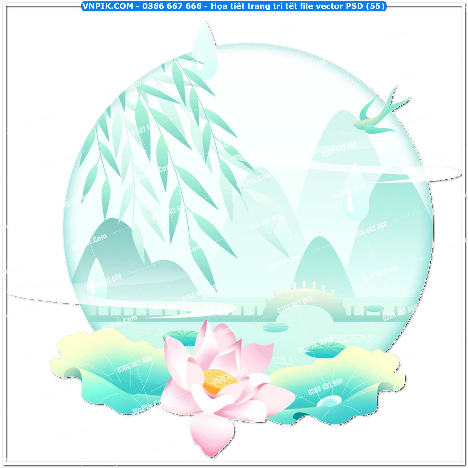 Họa tiết trang trí tết file vector PSD4 (55)