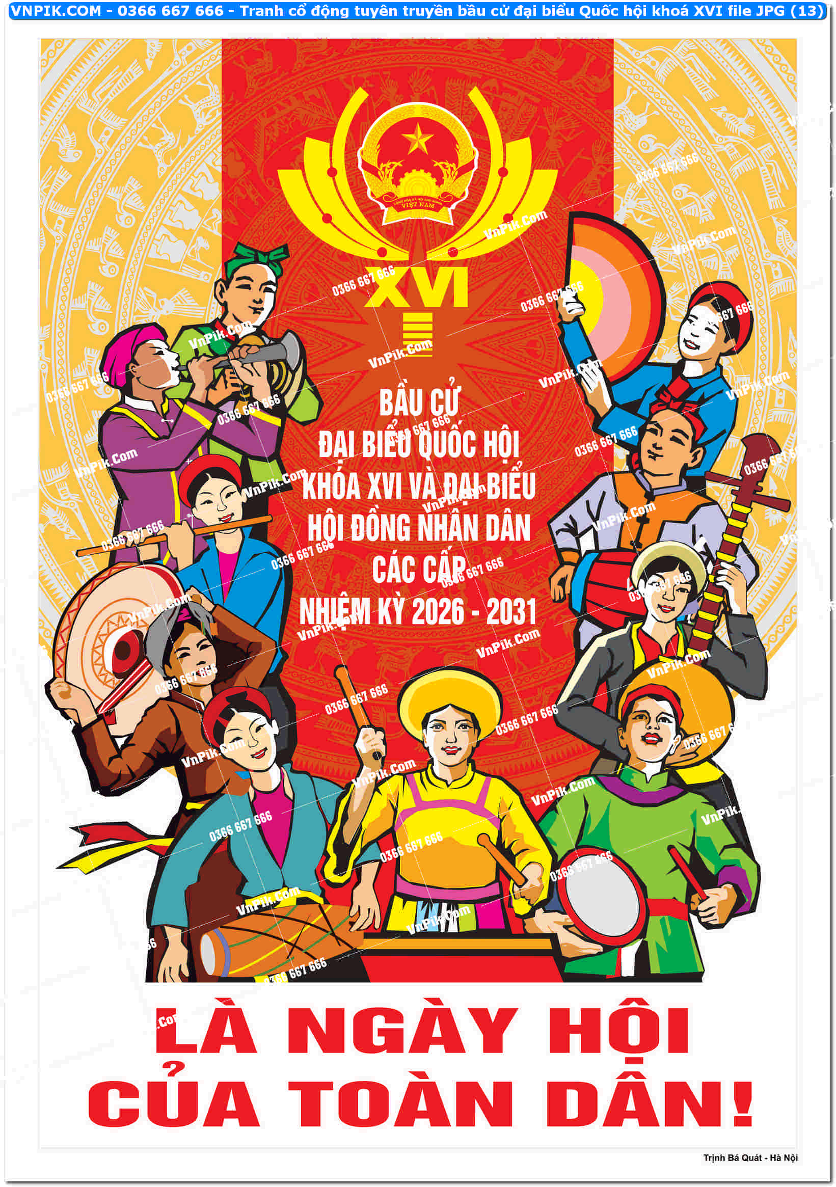 Tranh cổ động tuyên truyền bầu cử đại biểu Quốc hội khoá XVI file JPG (13)
