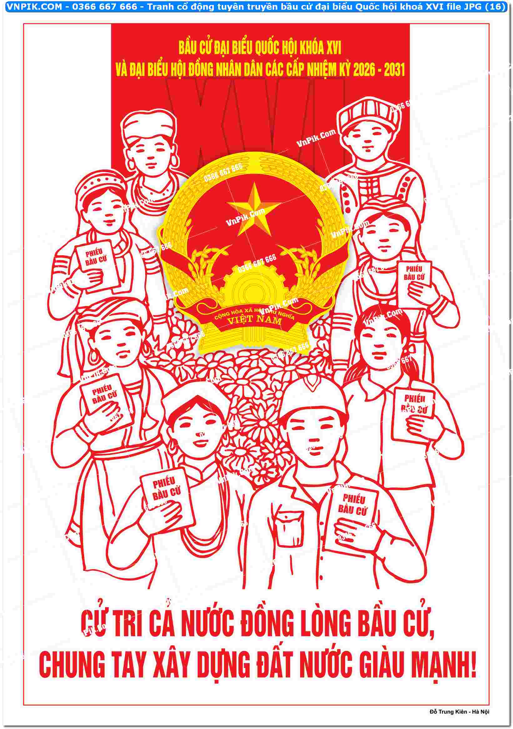 Tranh cổ động tuyên truyền bầu cử đại biểu Quốc hội khoá XVI file JPG (16)