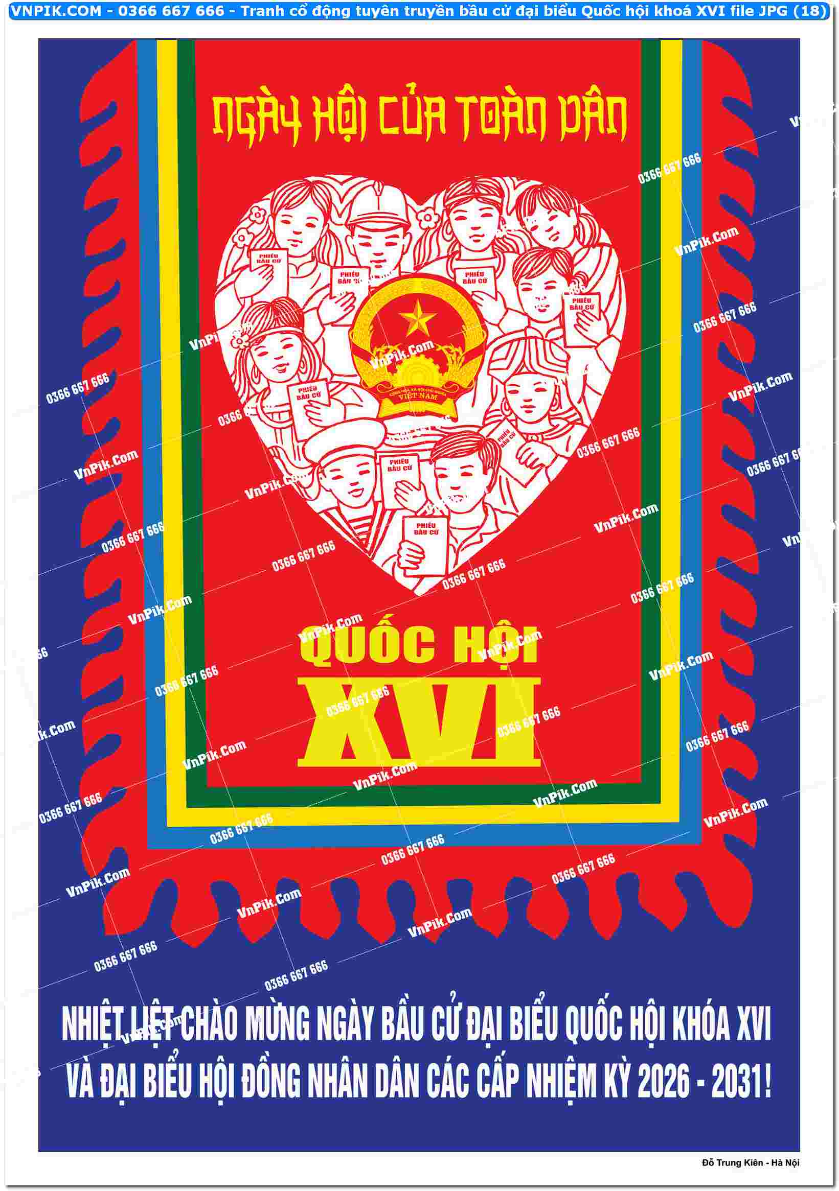 Tranh cổ động tuyên truyền bầu cử đại biểu Quốc hội khoá XVI file JPG (18)