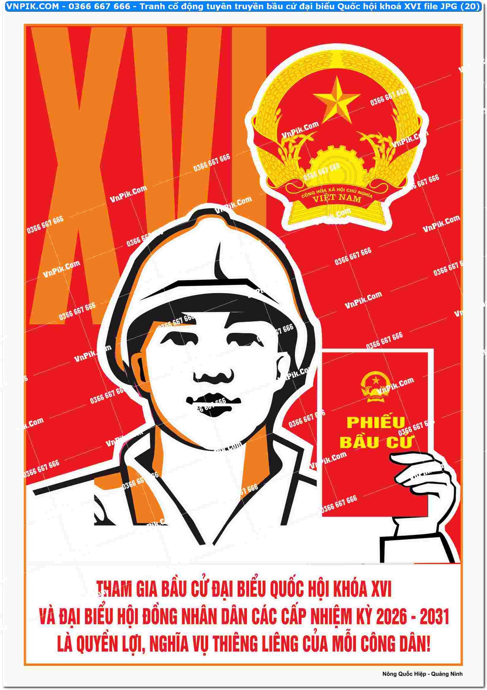 Tranh cổ động tuyên truyền bầu cử đại biểu Quốc hội khoá XVI file JPG (20)