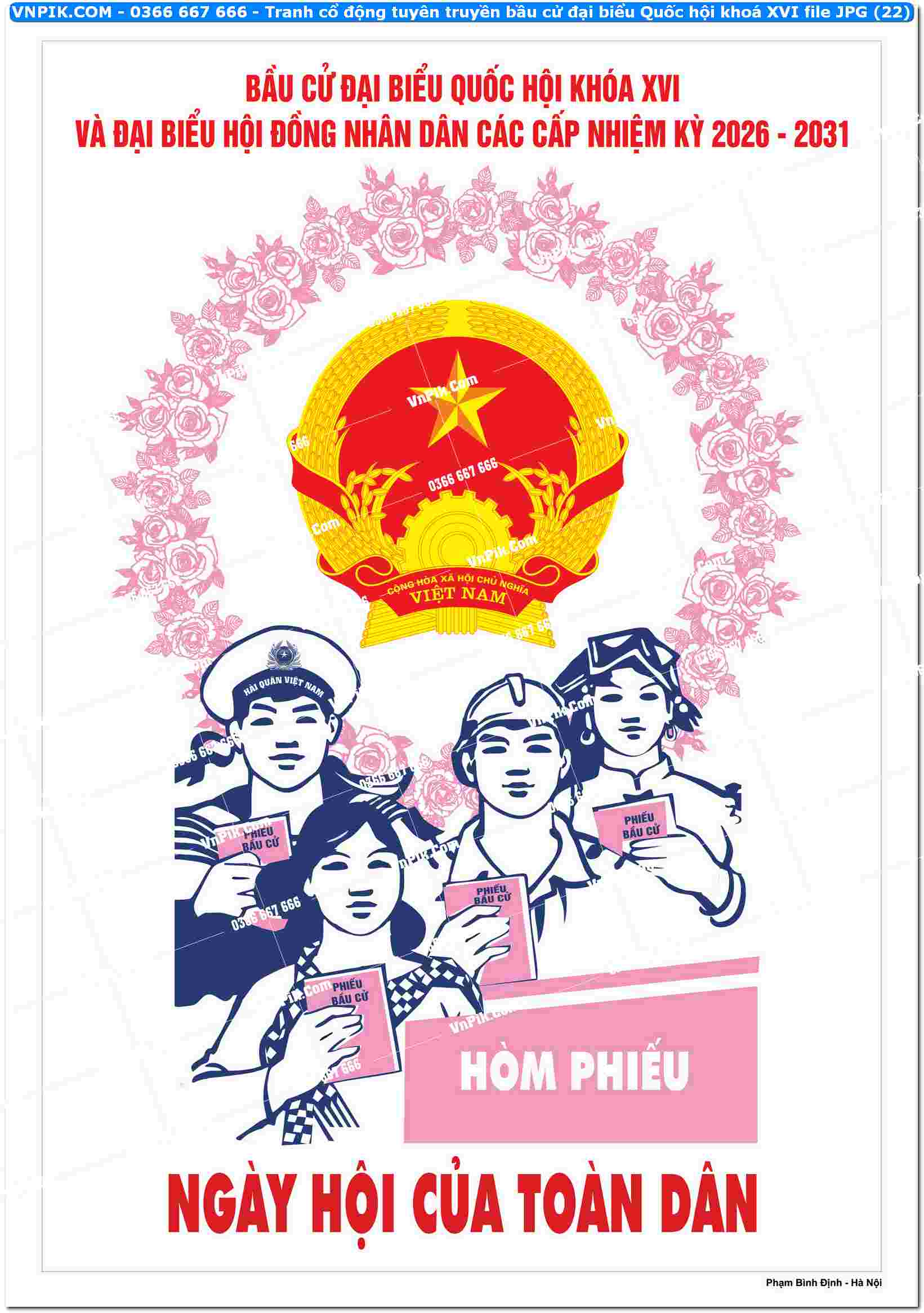 Tranh cổ động tuyên truyền bầu cử đại biểu Quốc hội khoá XVI file JPG (22)