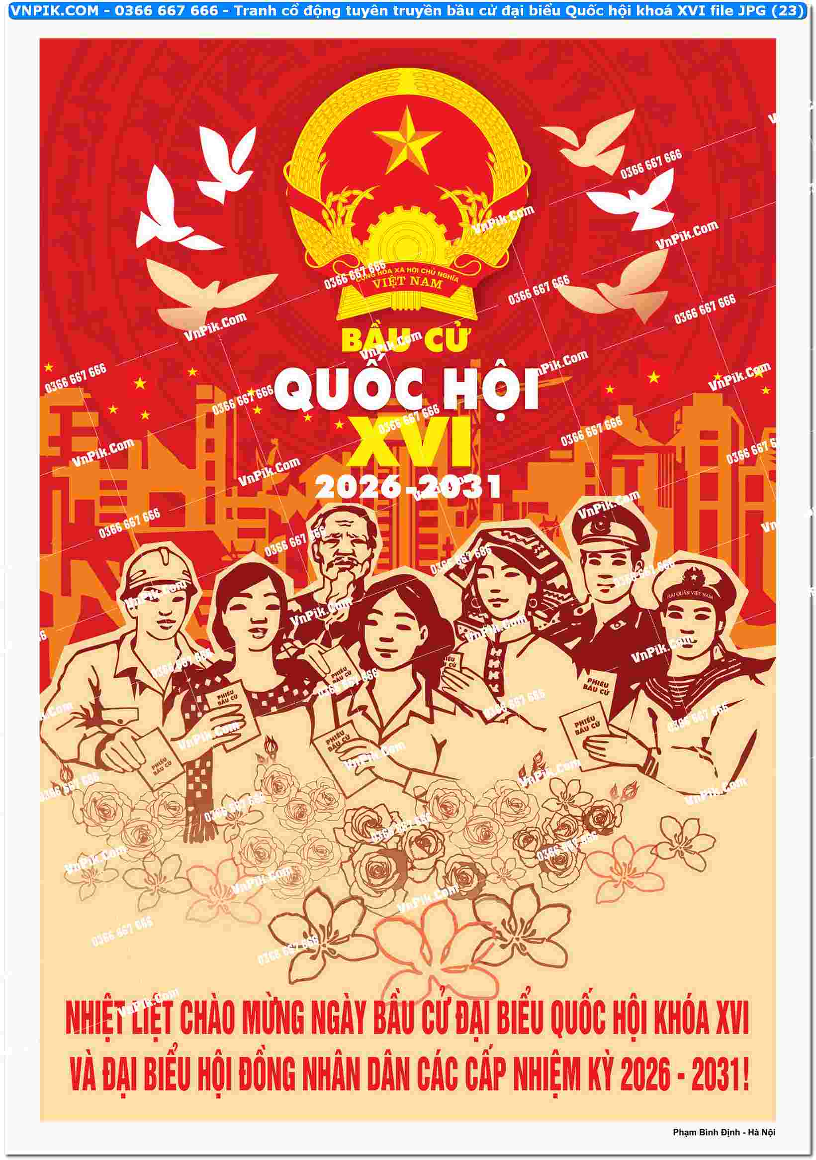 Tranh cổ động tuyên truyền bầu cử đại biểu Quốc hội khoá XVI file JPG (23)