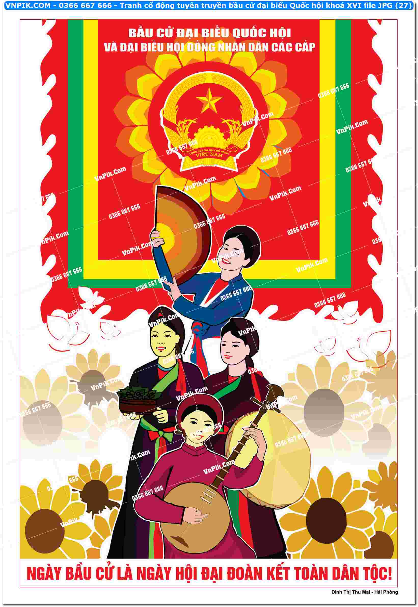Tranh cổ động tuyên truyền bầu cử đại biểu Quốc hội khoá XVI file JPG (27)