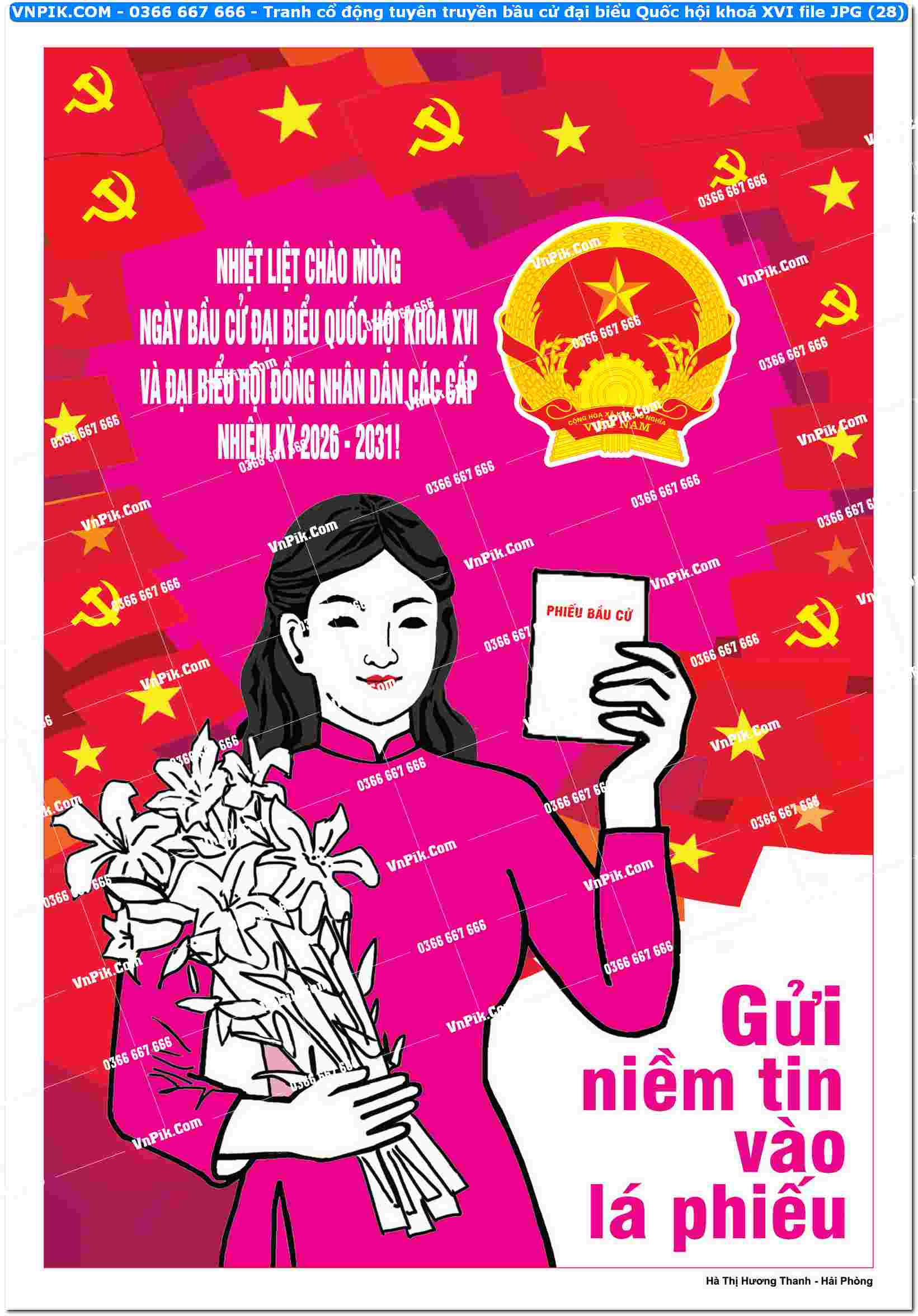 Tranh cổ động tuyên truyền bầu cử đại biểu Quốc hội khoá XVI file JPG (28)