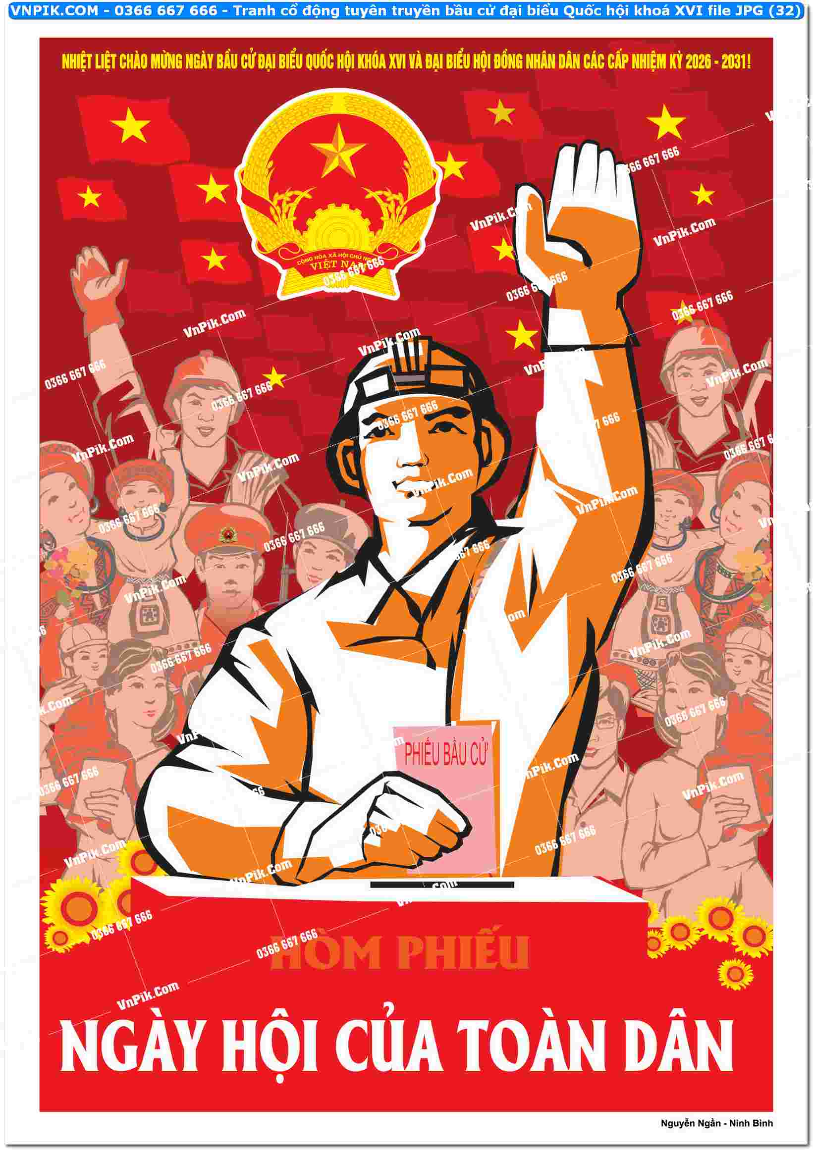 Tranh cổ động tuyên truyền bầu cử đại biểu Quốc hội khoá XVI file JPG (32)