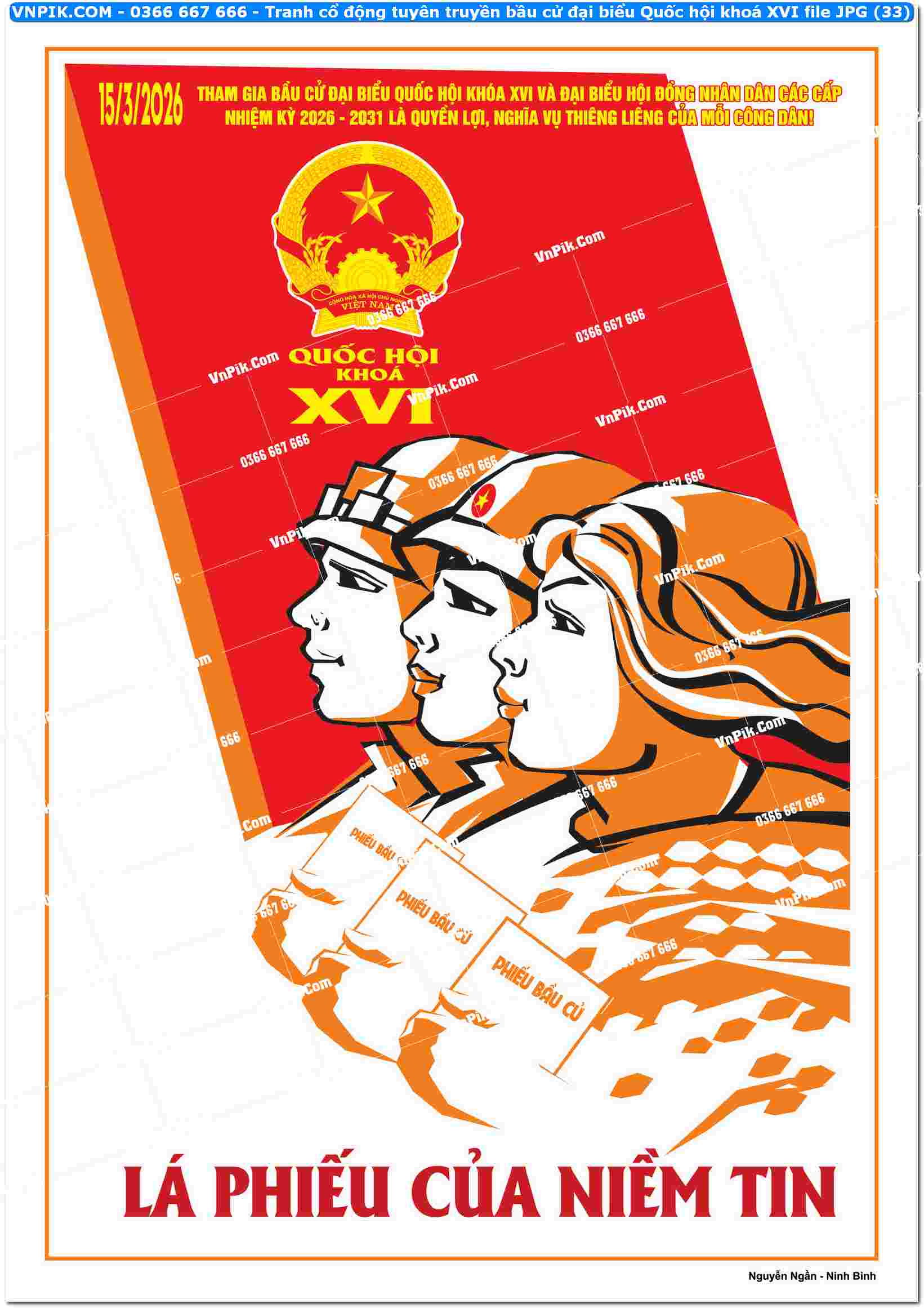 Tranh cổ động tuyên truyền bầu cử đại biểu Quốc hội khoá XVI file JPG (33)