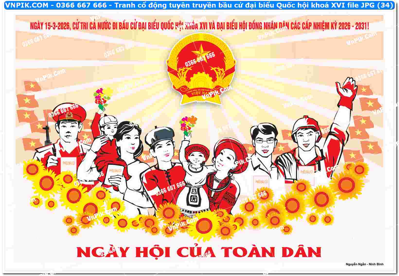 Tranh cổ động tuyên truyền bầu cử đại biểu Quốc hội khoá XVI file JPG (34)