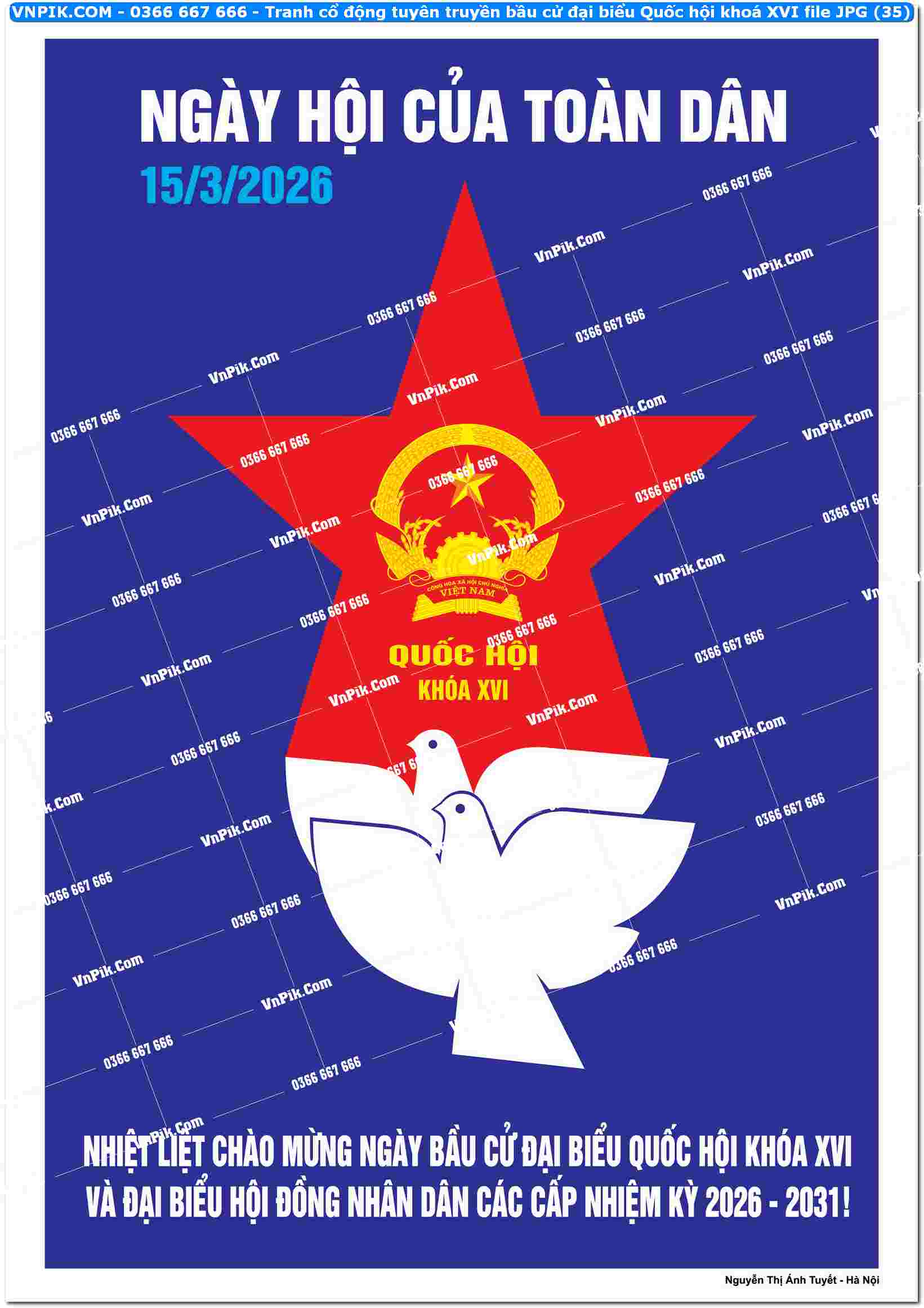 Tranh cổ động tuyên truyền bầu cử đại biểu Quốc hội khoá XVI file JPG (35)