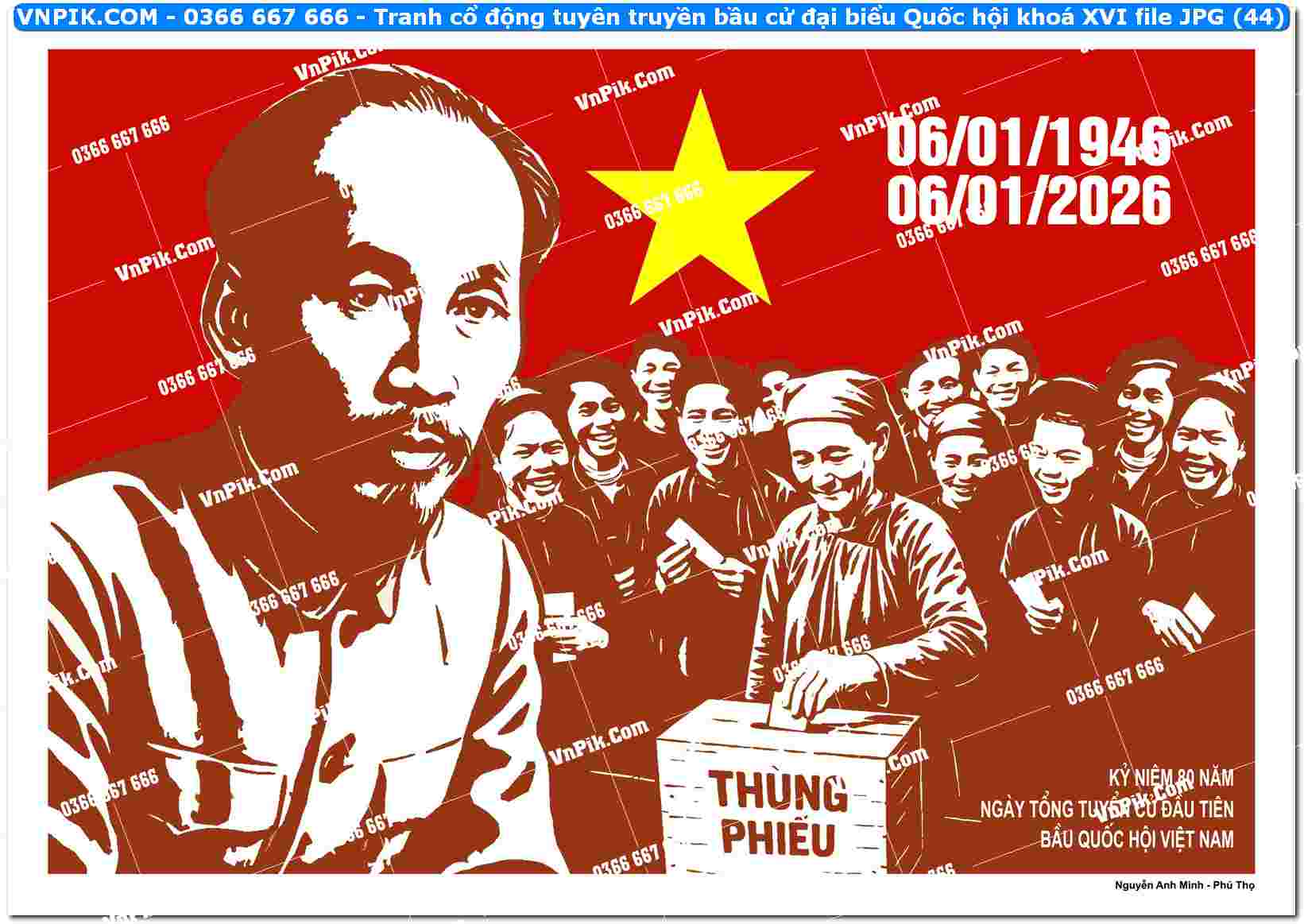 Tranh cổ động tuyên truyền bầu cử đại biểu Quốc hội khoá XVI file JPG (44)