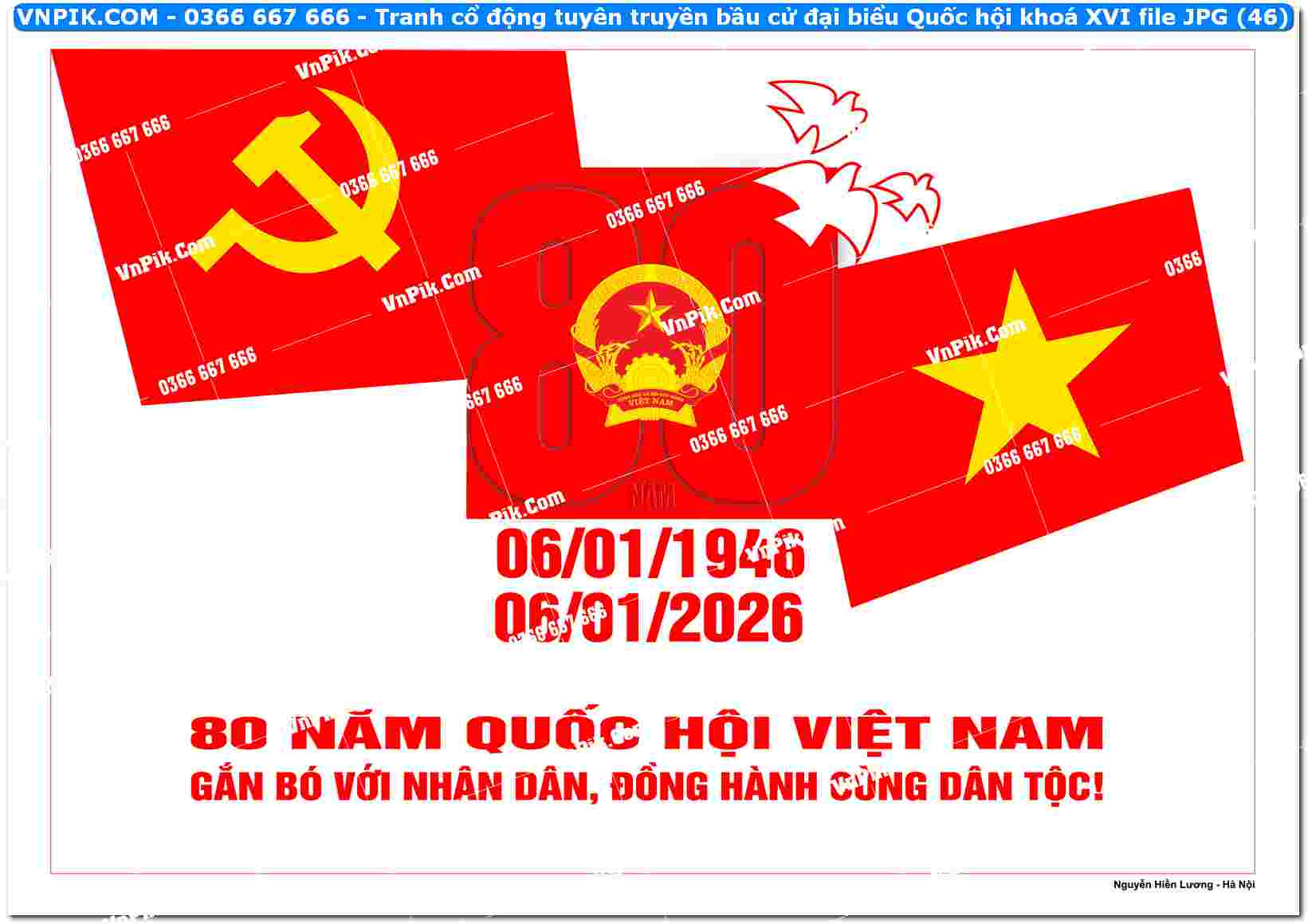 Tranh cổ động tuyên truyền bầu cử đại biểu Quốc hội khoá XVI file JPG (46)