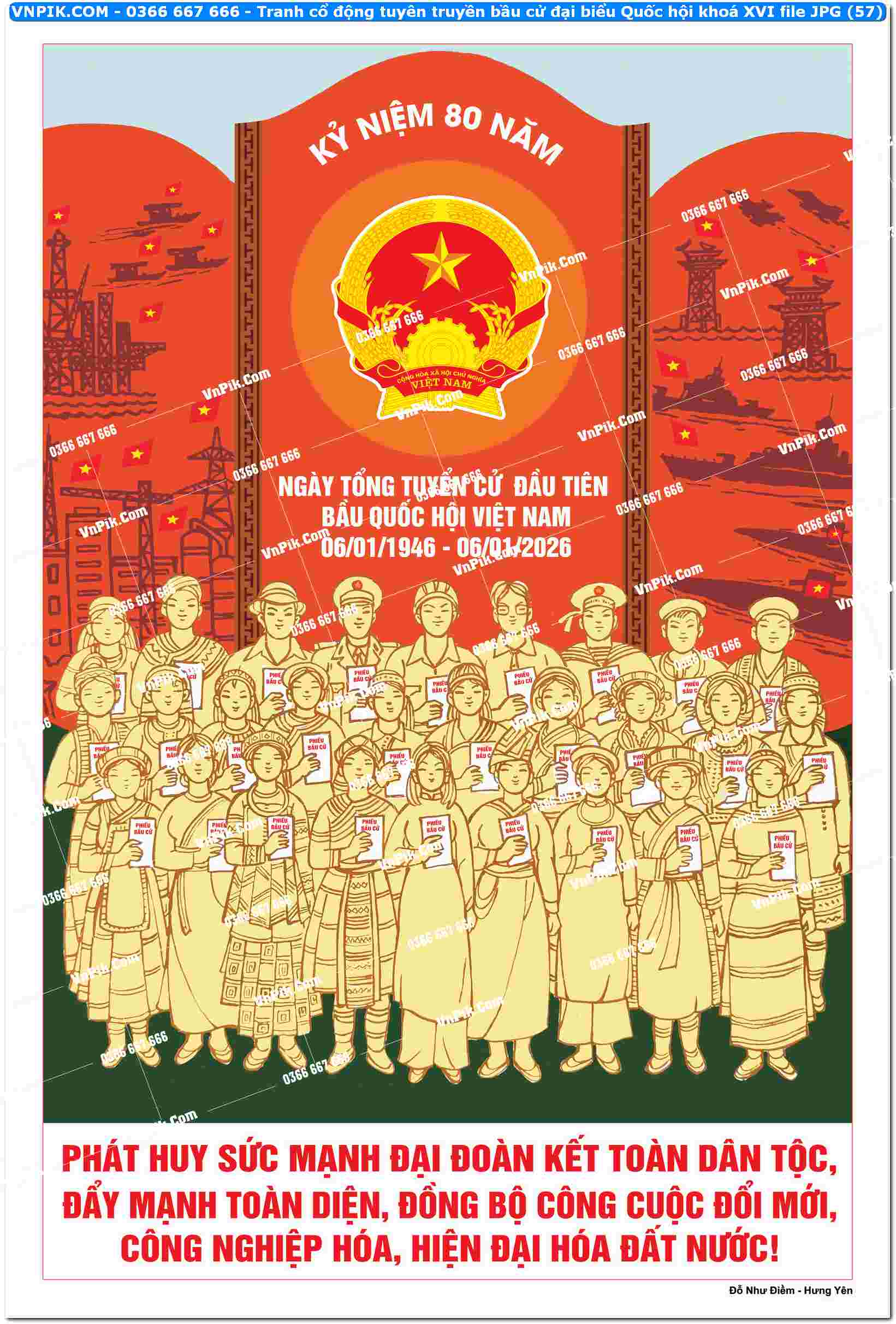 Tranh cổ động tuyên truyền bầu cử đại biểu Quốc hội khoá XVI file JPG (57)