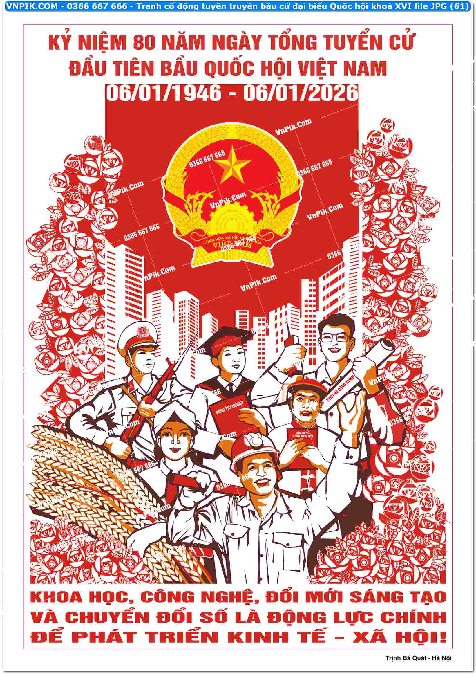 Tranh cổ động tuyên truyền bầu cử đại biểu Quốc hội khoá XVI file JPG (61)