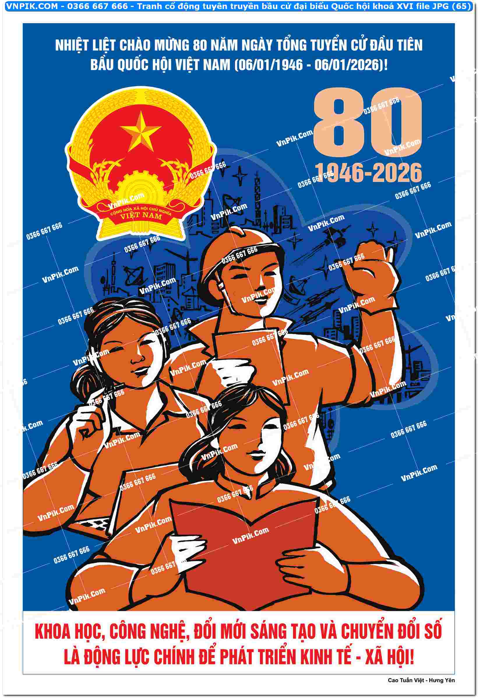 Tranh cổ động tuyên truyền bầu cử đại biểu Quốc hội khoá XVI file JPG (65)