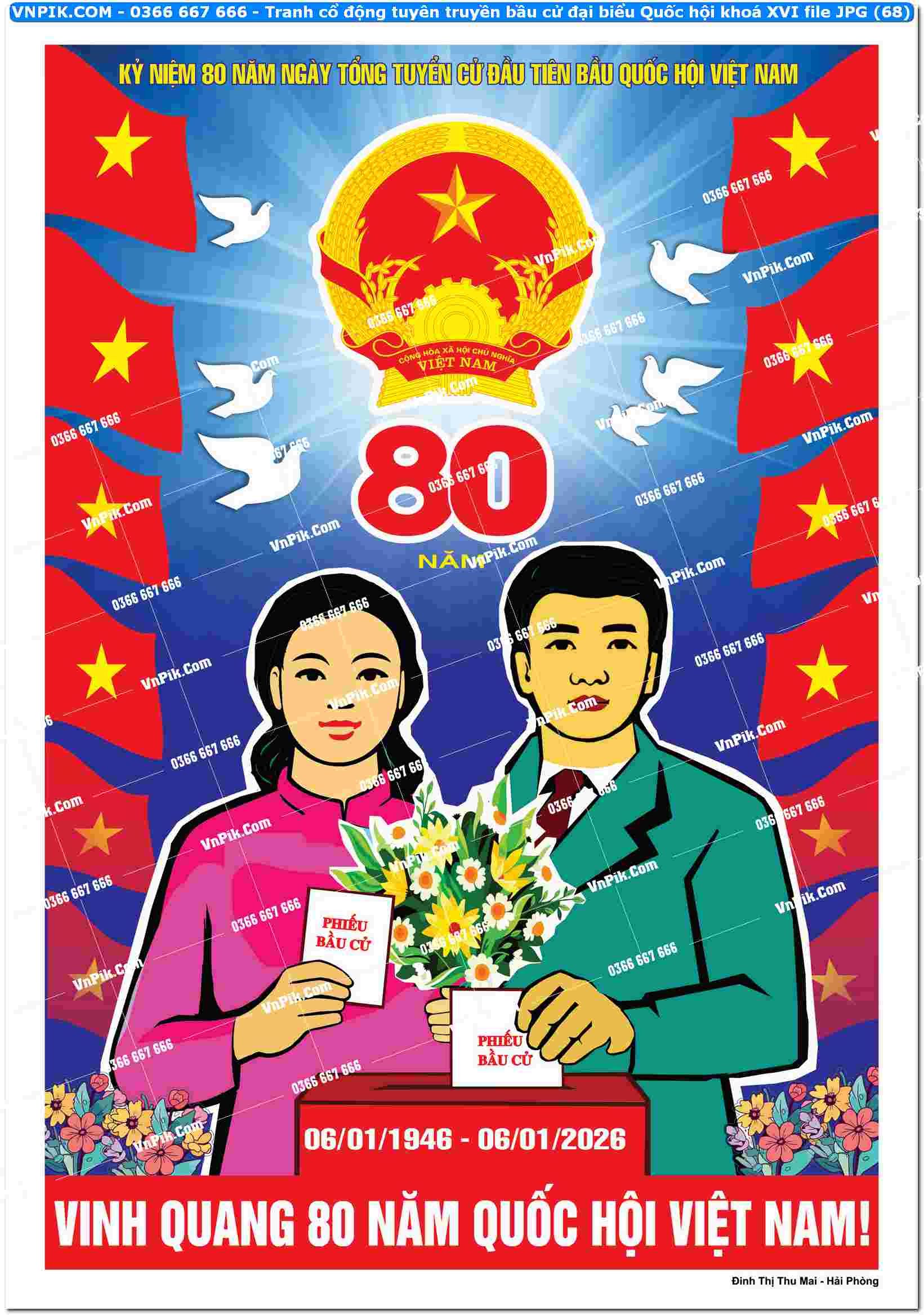 Tranh cổ động tuyên truyền bầu cử đại biểu Quốc hội khoá XVI file JPG (68)