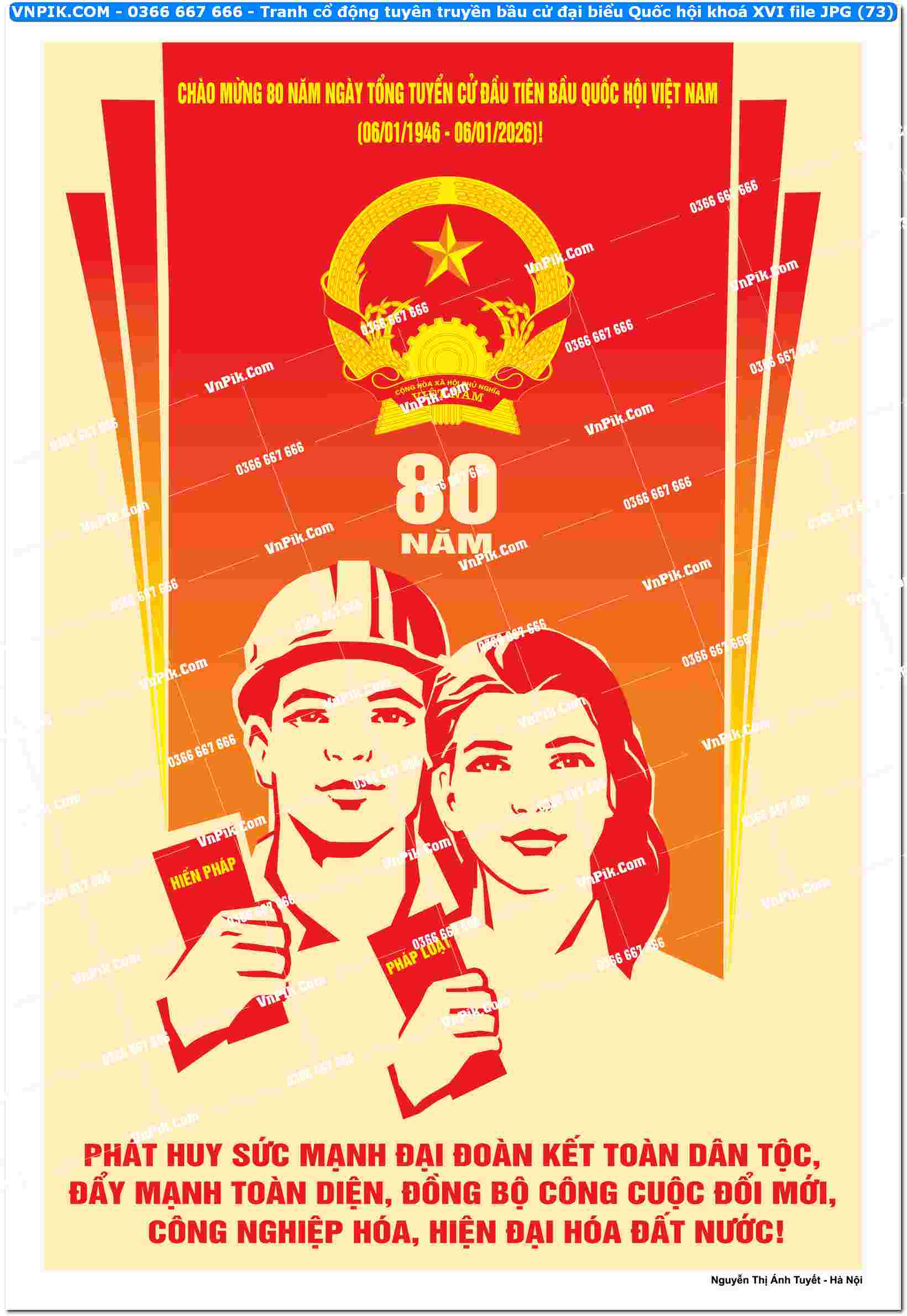 Tranh cổ động tuyên truyền bầu cử đại biểu Quốc hội khoá XVI file JPG (73)