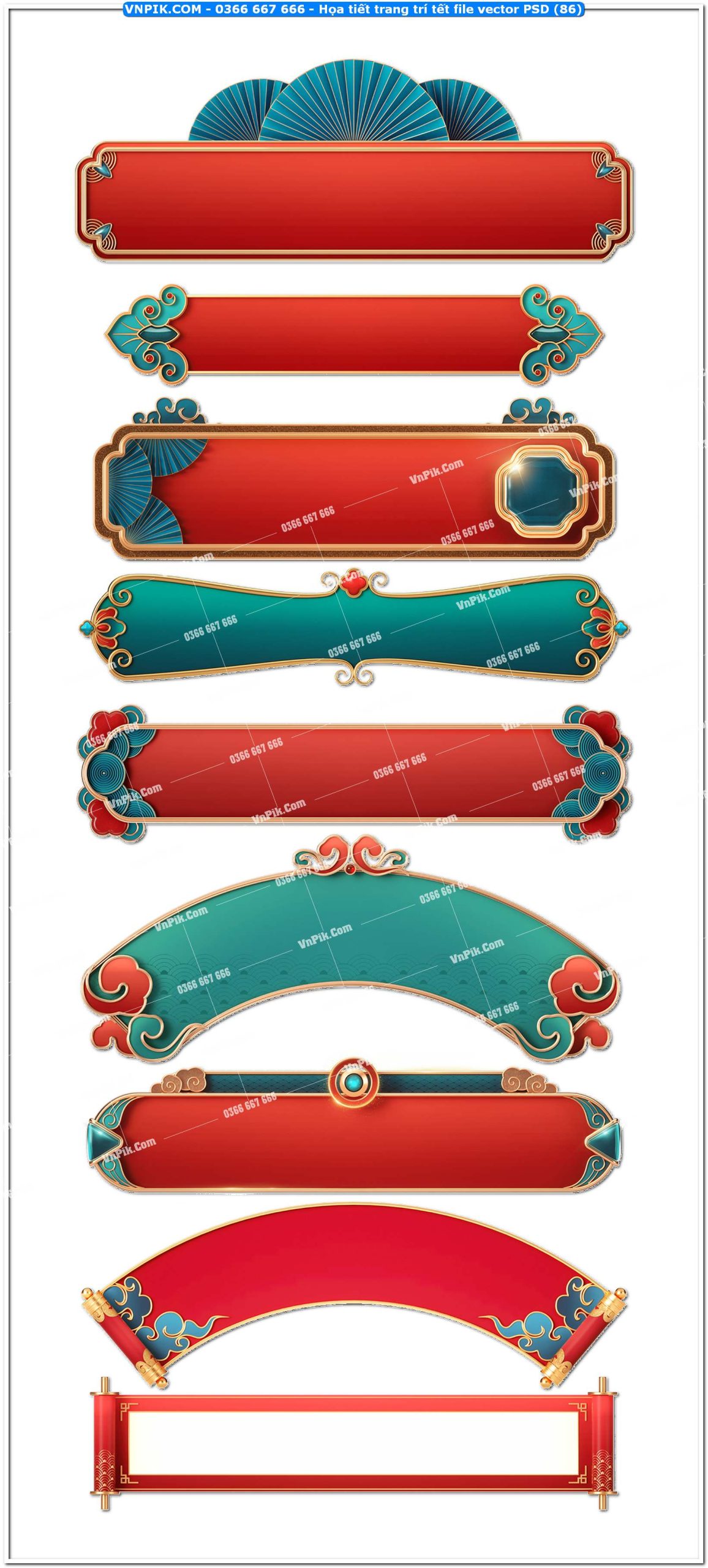 Họa tiết trang trí tết file vector PSD (86)