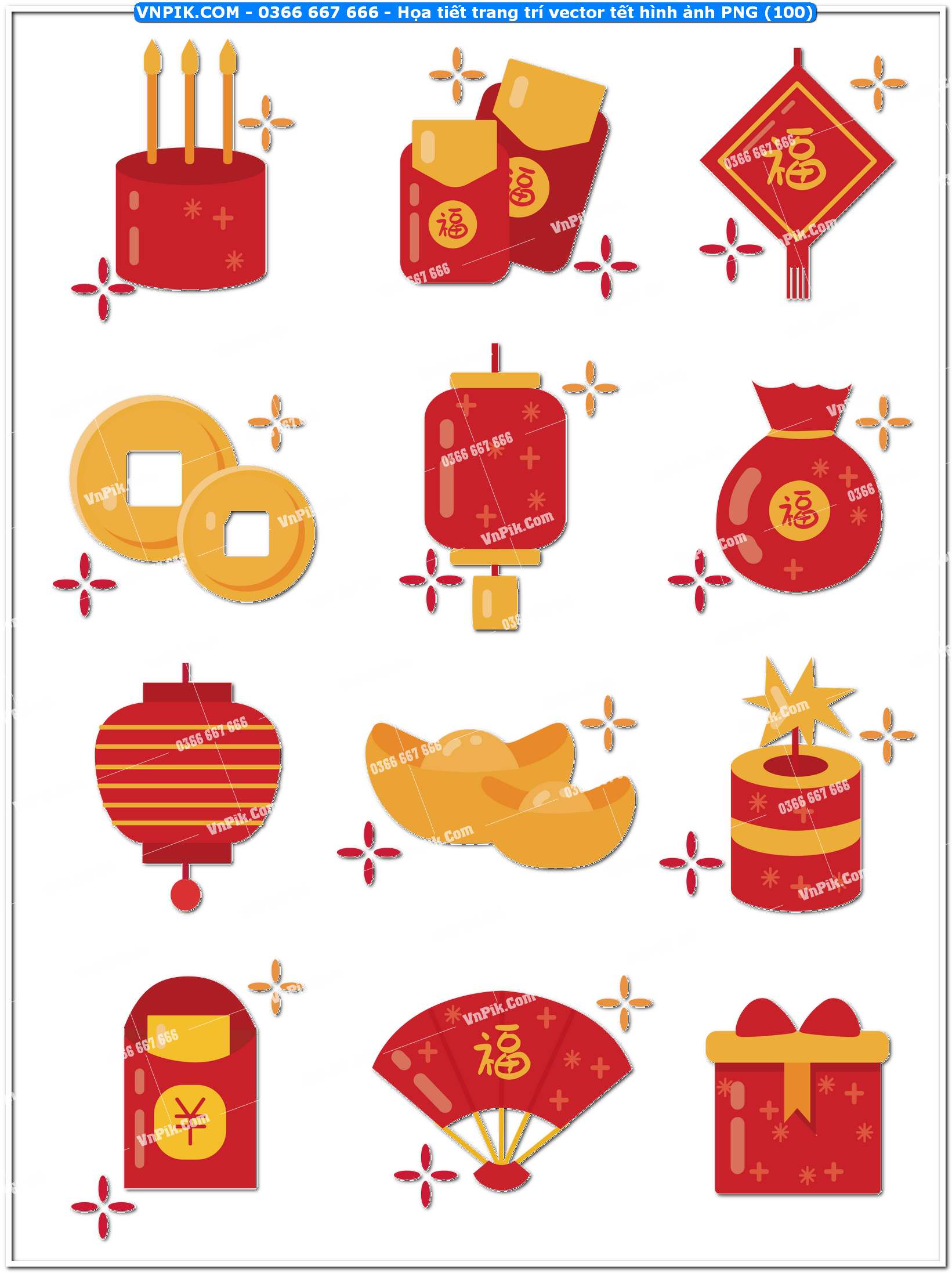 Họa tiết trang trí vector tết hình ảnh PNG (100)