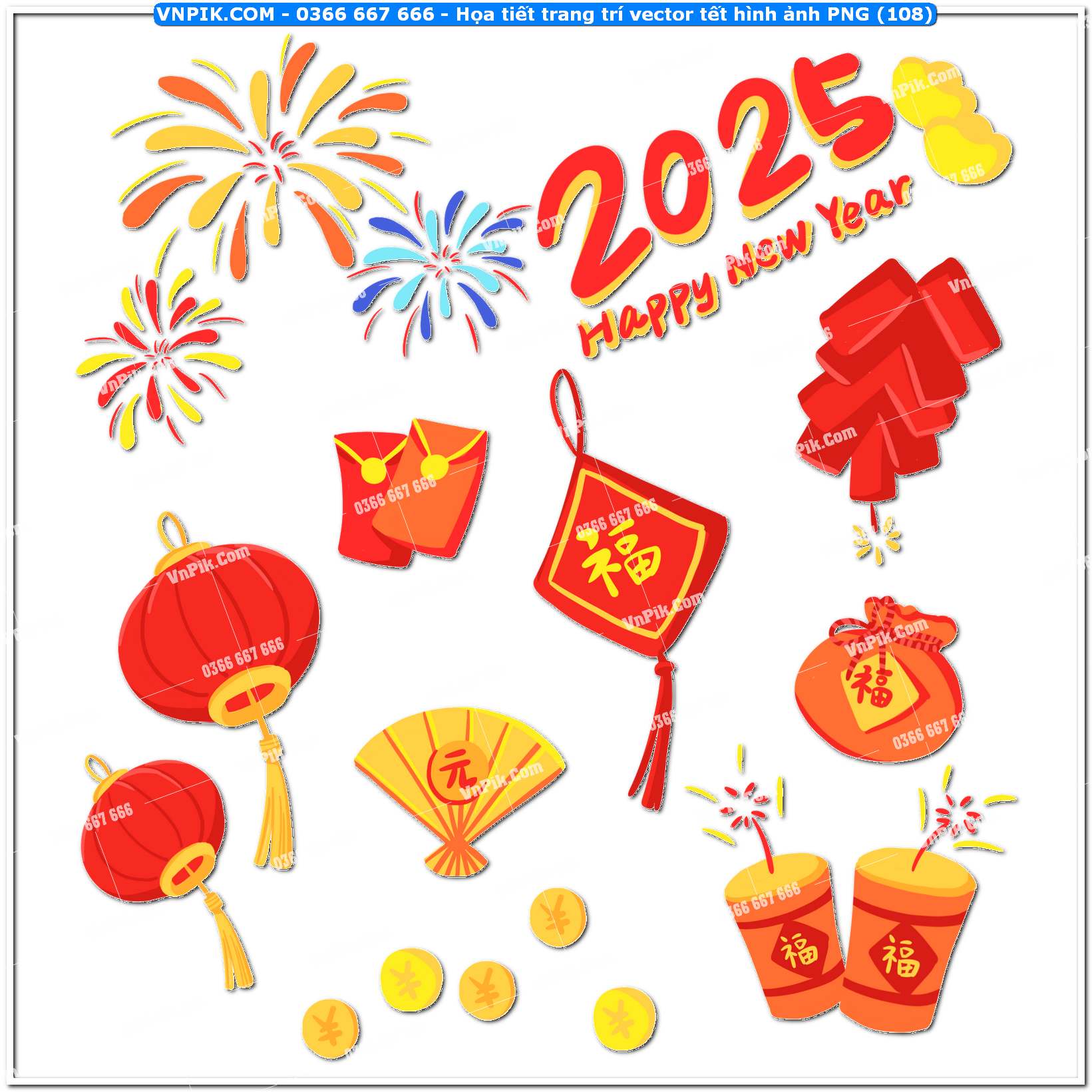 Họa tiết trang trí vector tết hình ảnh PNG (108)