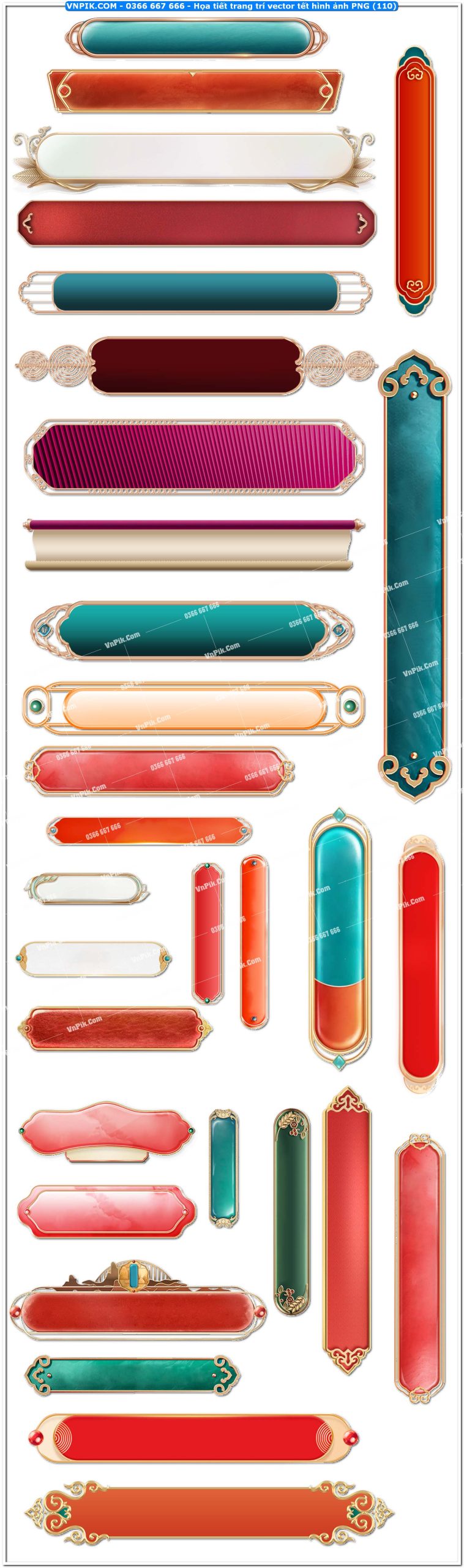 Họa tiết trang trí vector tết hình ảnh PNG (110)