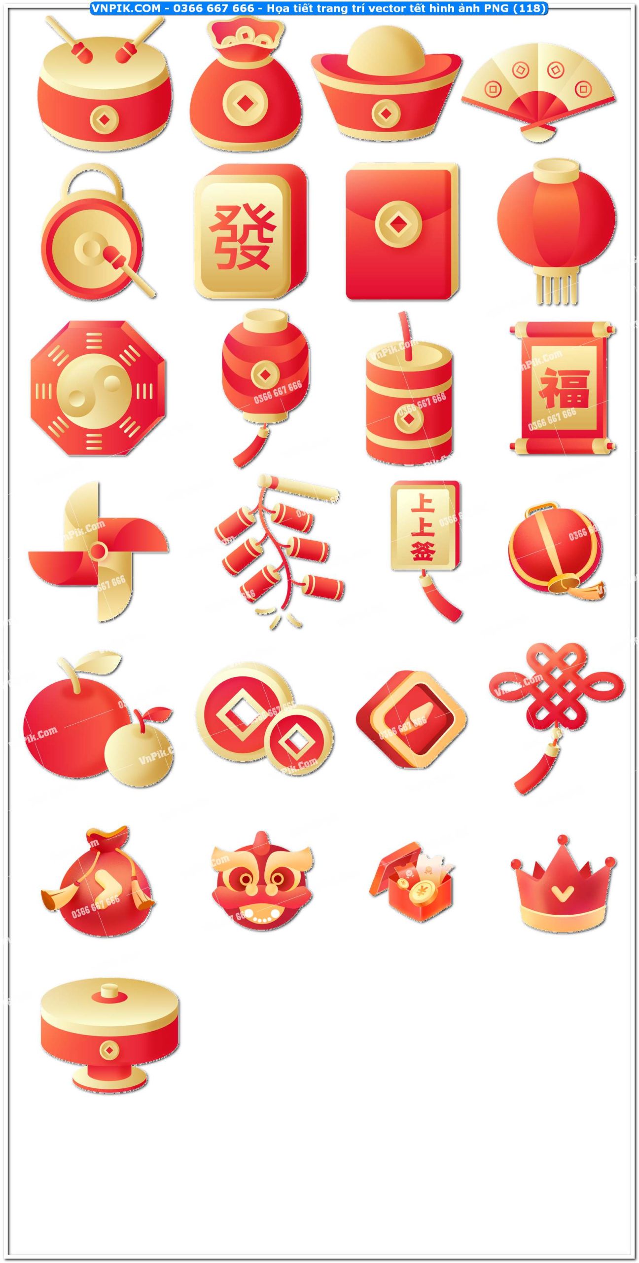 Họa tiết trang trí vector tết hình ảnh PNG (118)