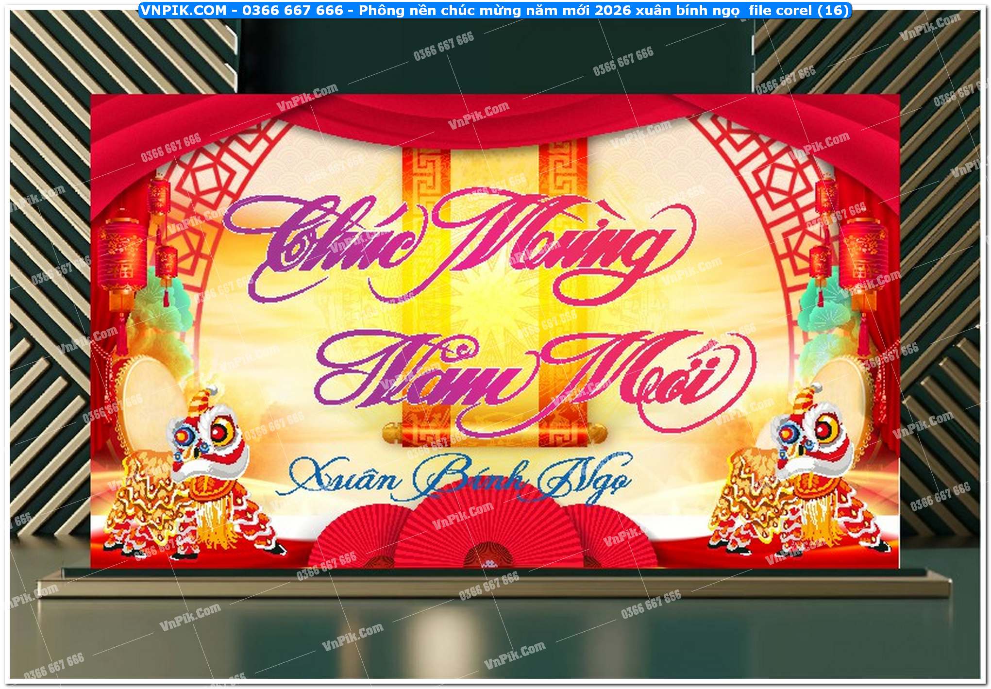 Phông nền chúc mừng năm mới 2026 xuân bính ngọ  file corel (16)