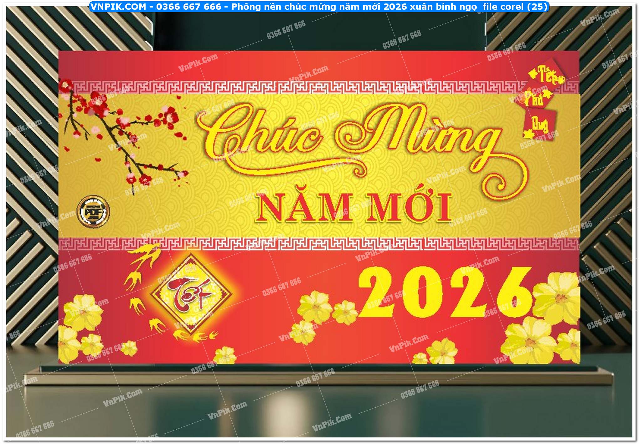Phông nền chúc mừng năm mới 2026 xuân bính ngọ  file corel (25)
